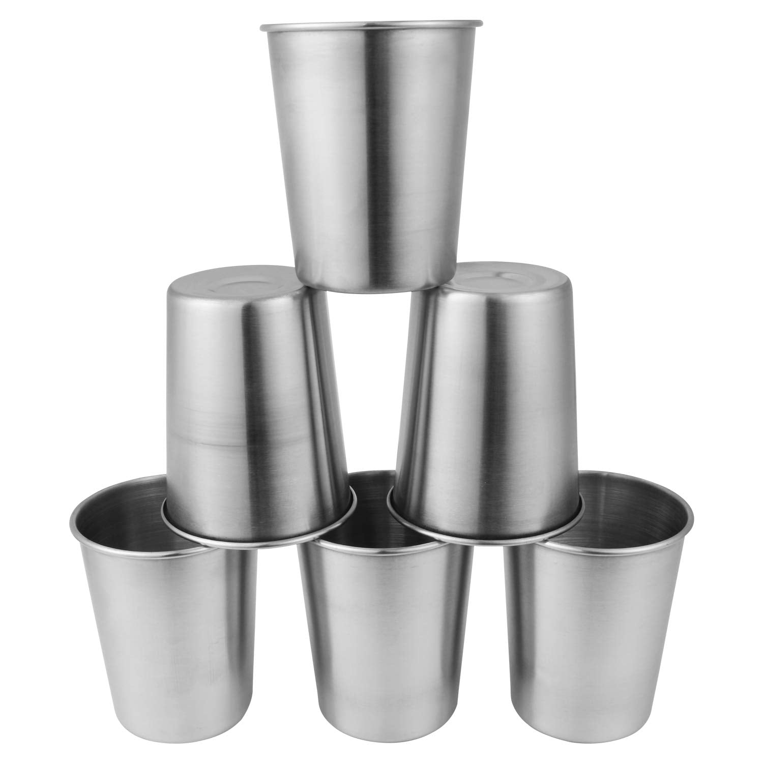 Yoodelife 6 Pack 8 Ounce 230Ml Stainless Steel Cups Shatterproof Shockproof Pint Drinking Cups Metal Drinking Glasses For Kids A