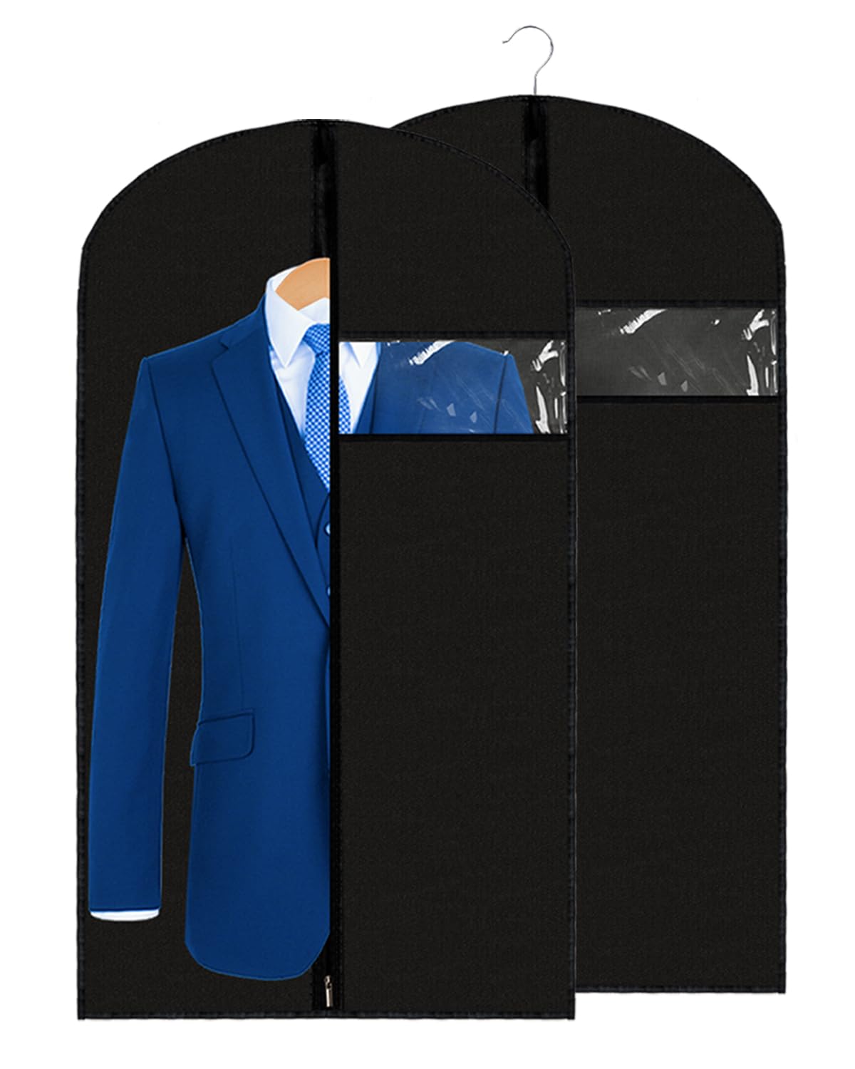 Garment Bags Garment Covers 24 X 43 Inch, 2 Packs Peva Suit Bags For Hanging Clothes, Suit Covers On Closet Or Travel For Suits,