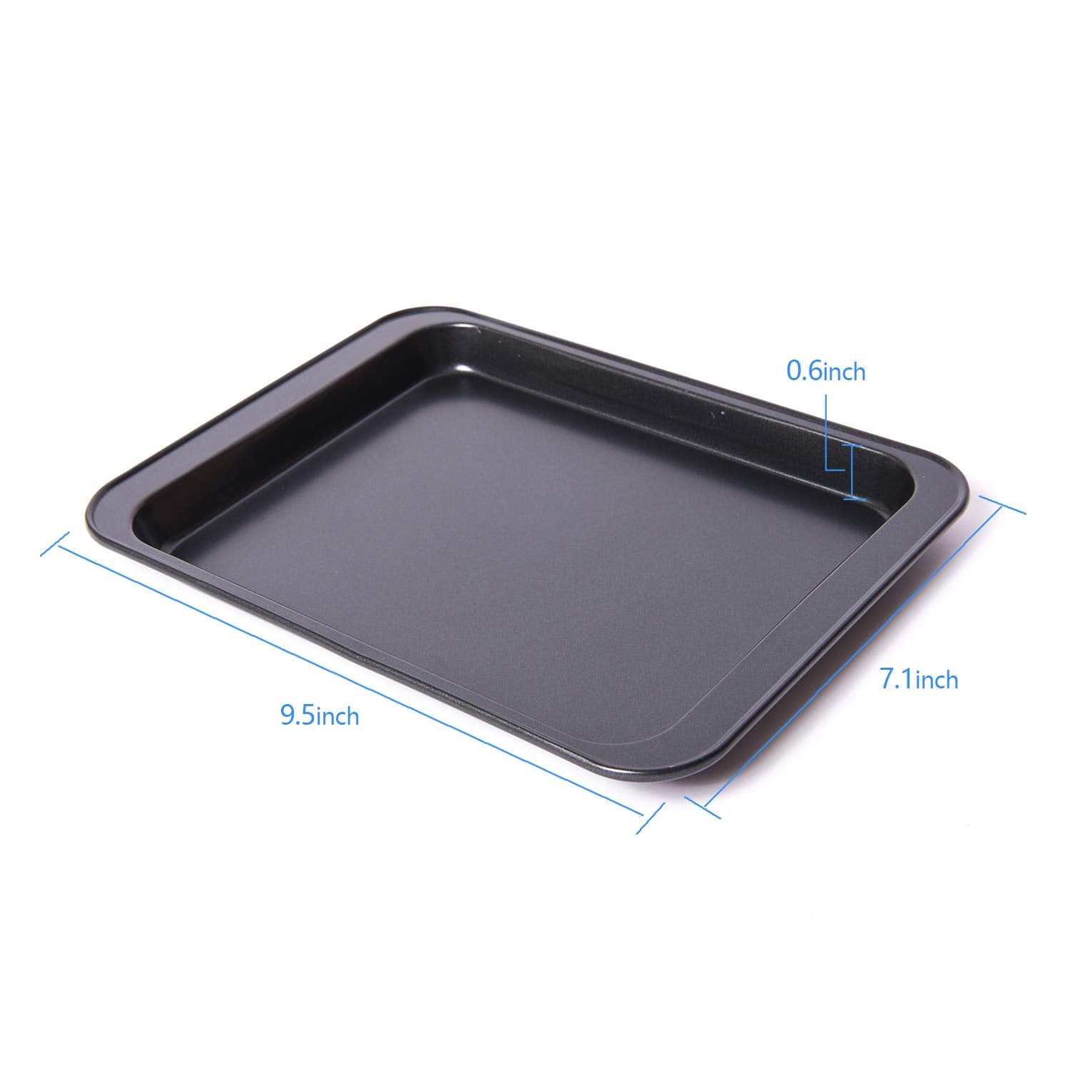 Jucoan 4 Pack Small Baking Sheet Cookie Sheet For Toster Oven, 9.5 X 7.1 Inch Mini Cookie Tray, Nonstick Carbon Steel Half Toast