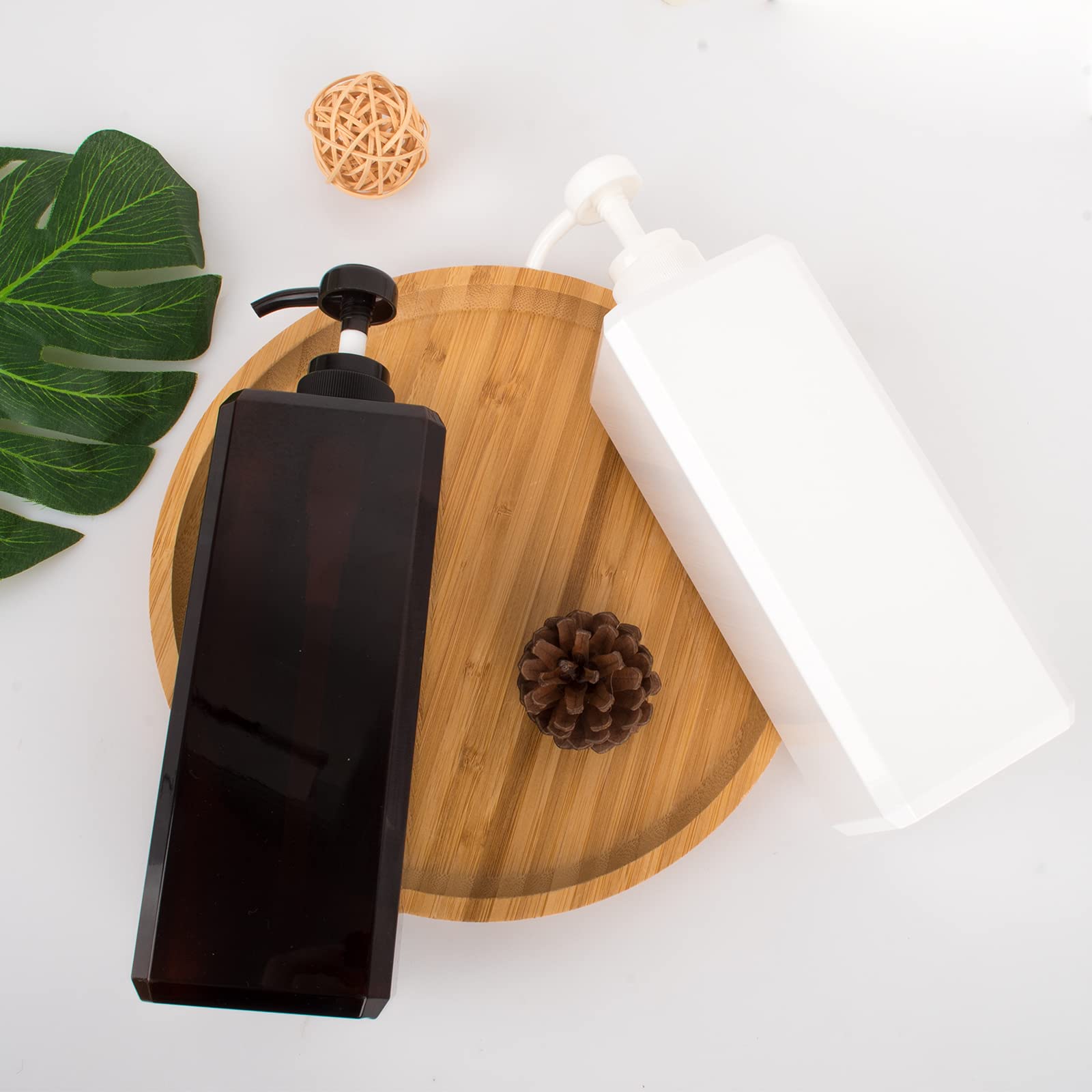 Pump Bottle, Refillable Plastic Empty Lotion Soap Dispenser Liquid Container For Bathroom Shampoo And Body Wash, 32Oz/1L White 2