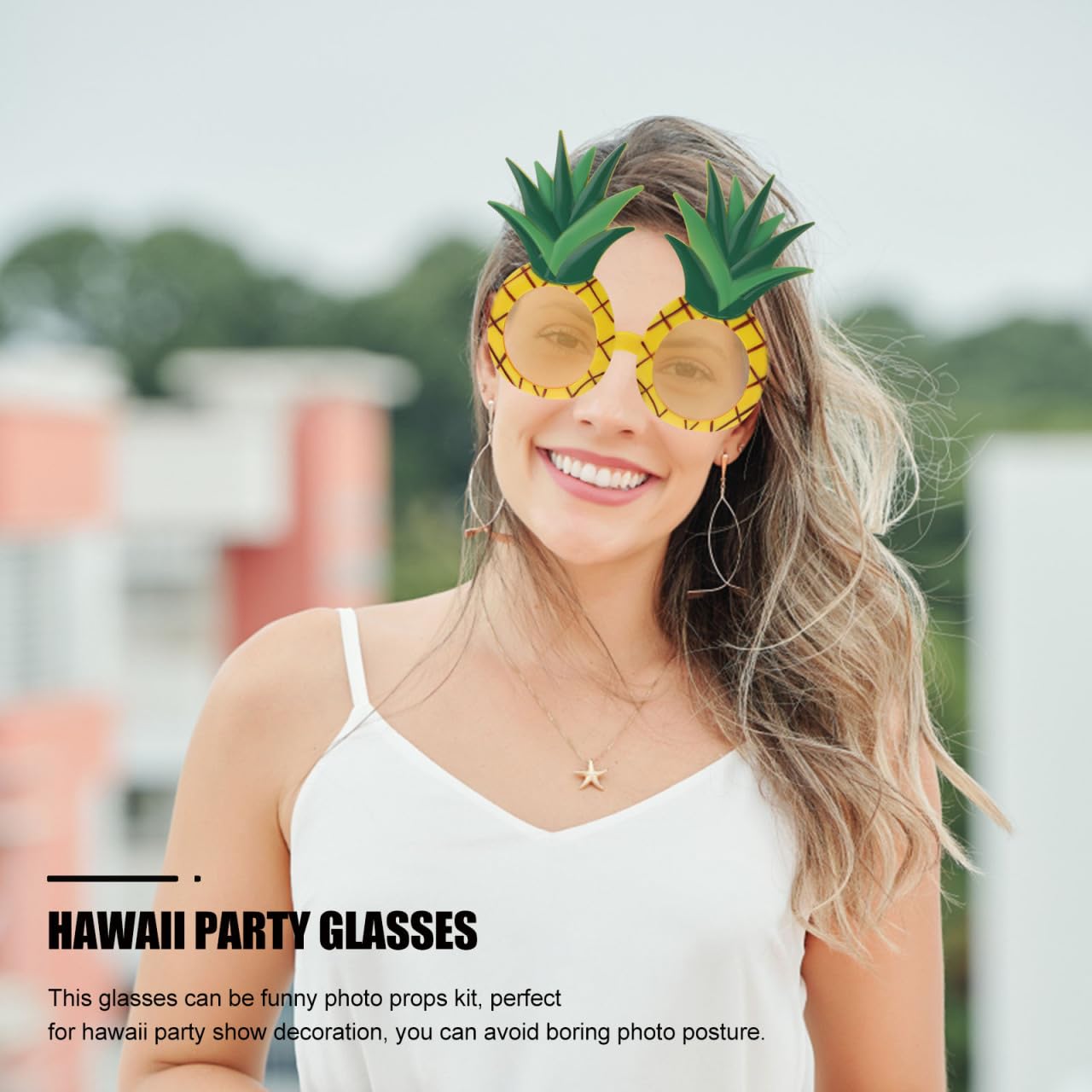 Amosfun Hawaiian Novelty Party Sunglasses Beach Pineapple Eyeglasses Pineapple Glasses Summer Party Favors Funny Eyewears Glasses Dancing Party Supplies