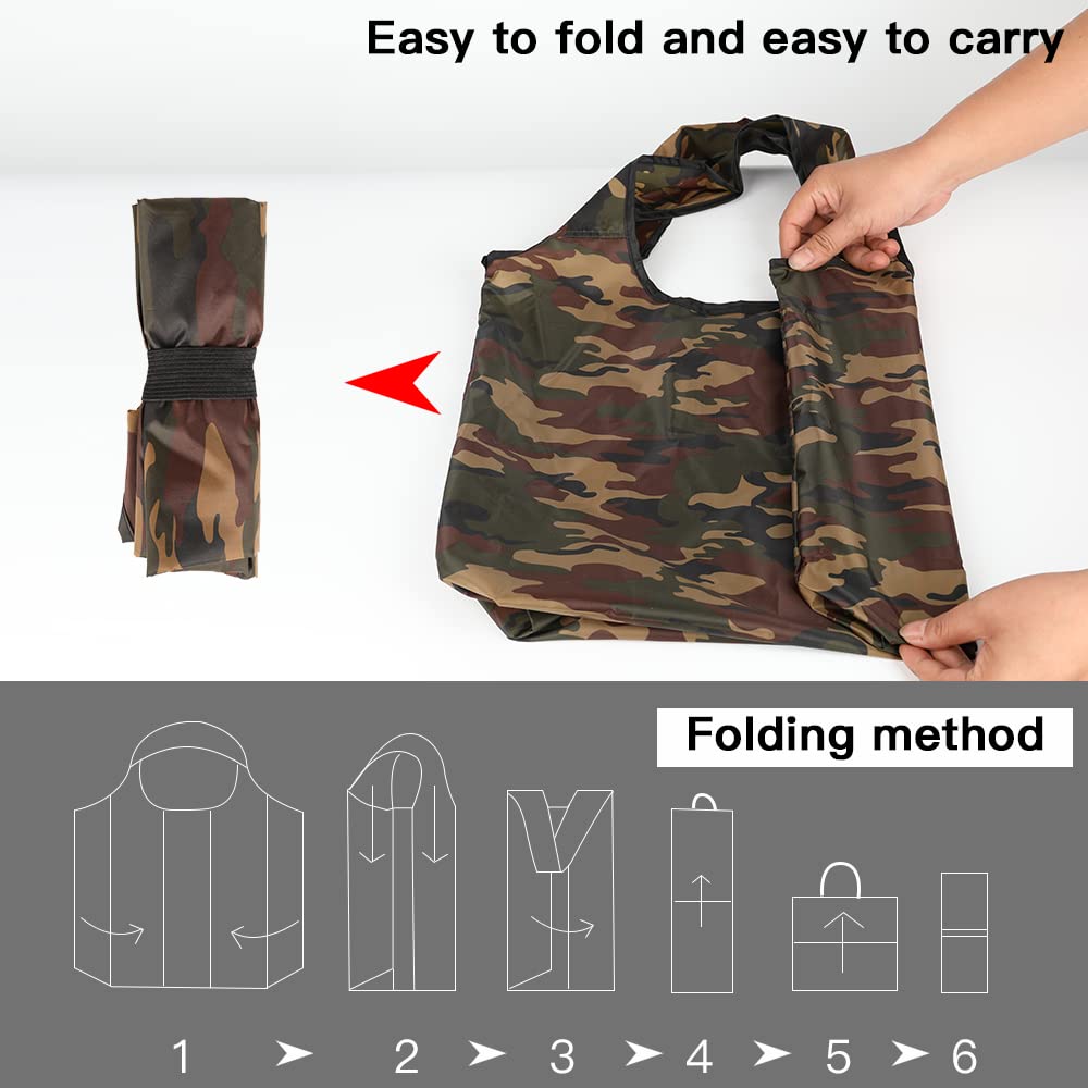 Aricsen 20 Pack 15X45X15 Inch Mixed Color Reusable Grocery Bags With Handles Bulk Heavy Duty, Shopping Foldable Kitchen Bags Lar