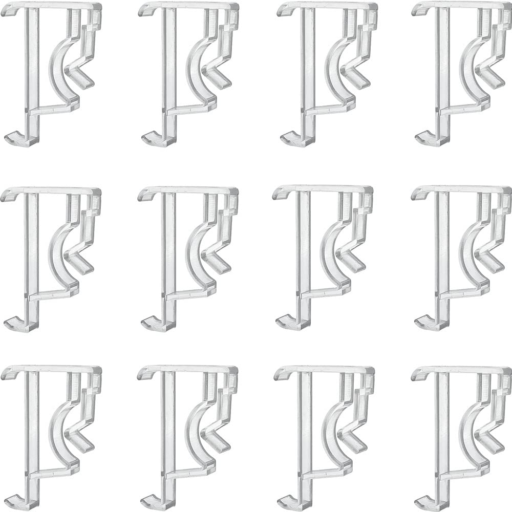 Cutelec Valance Clips 2inch 12pcs Clear Plastic Hidden Retainer Holder for Window Blind Valance,Horizontal Faux & Wood Blinds Pa