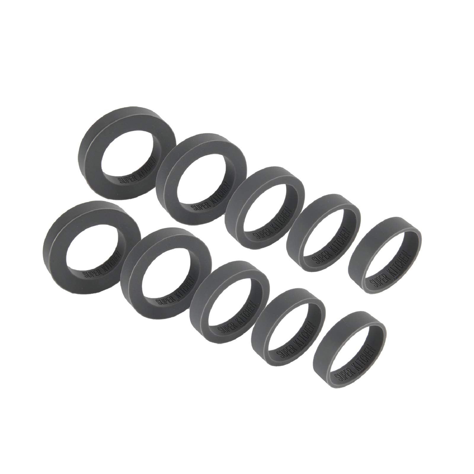 Silicone Guide Rings For Rolling Pin (10 Piece Set) Silicon Thickness Spacer Bands For Baking Dough Roller Fit 1.5 Inches(3.8Cm)