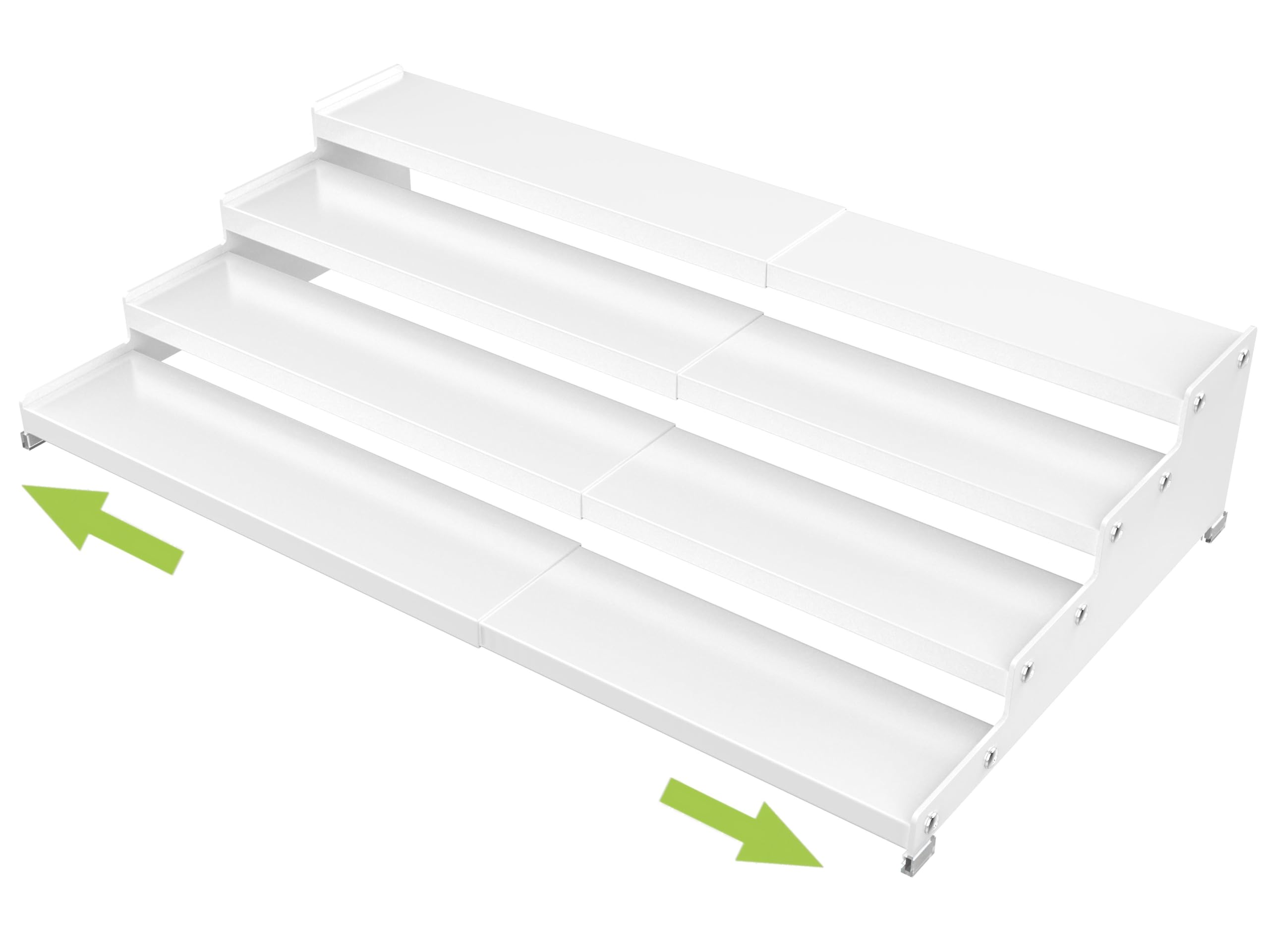 Jojocross Expandable 4Tier Step Spice Rack Organizer for Kitchen Cabinet Modern Design and Non Skid Space Saving Storage Shelf 