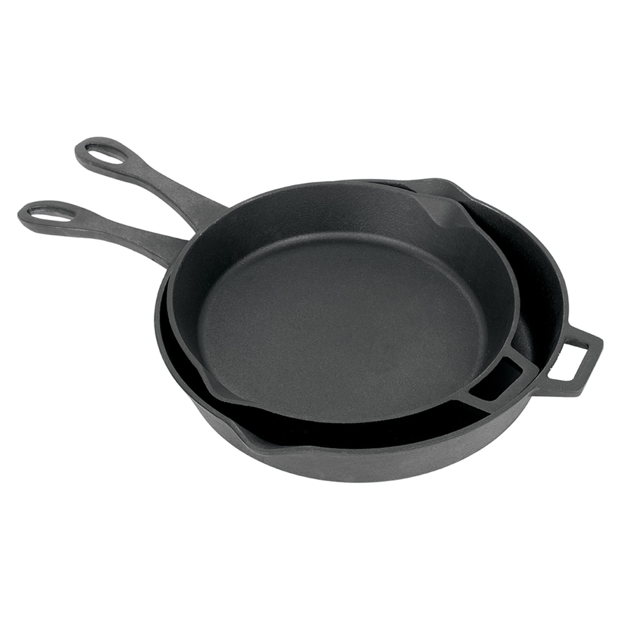 Bayou Classic 2-pc Cast Iron Skillet Set - 12-in  14-in