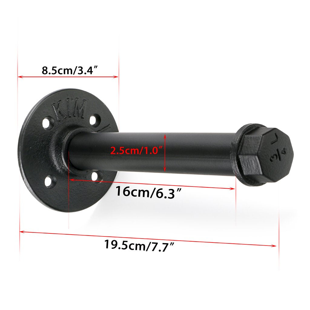 Sumnacon 2 Pcs 7.7 Inch Industrial Pipe Clothes Bar - Heavy Duty Rustic Metal Coat Hanger With Screws, Wall-Mounted Garment Hold