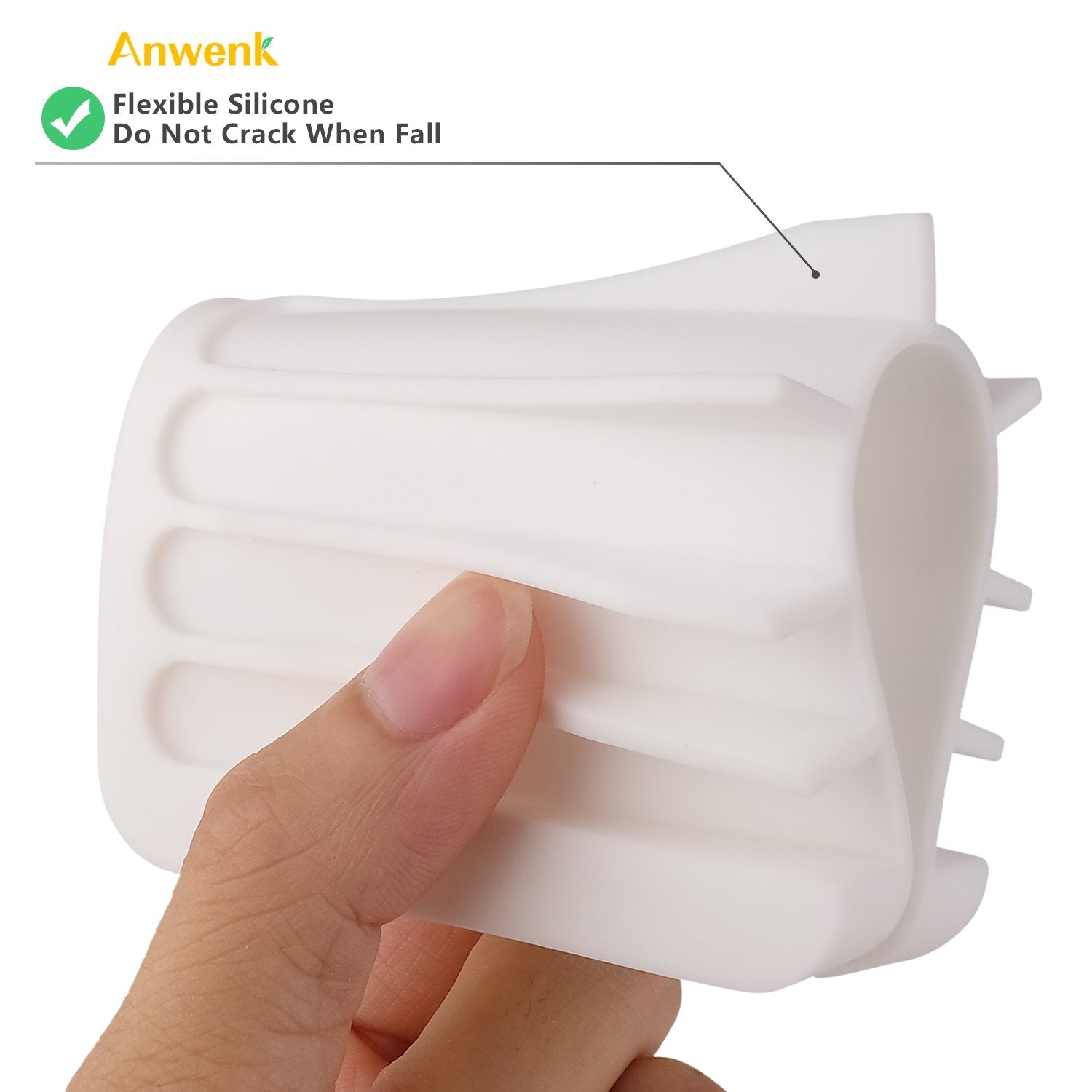 Anwenk Soap Dish Soap Holder Tray Saver Drainer For Shower Bathroom,Silicone Soap Dish Waterfall & Anti-Slip Design, White, 3 Pa