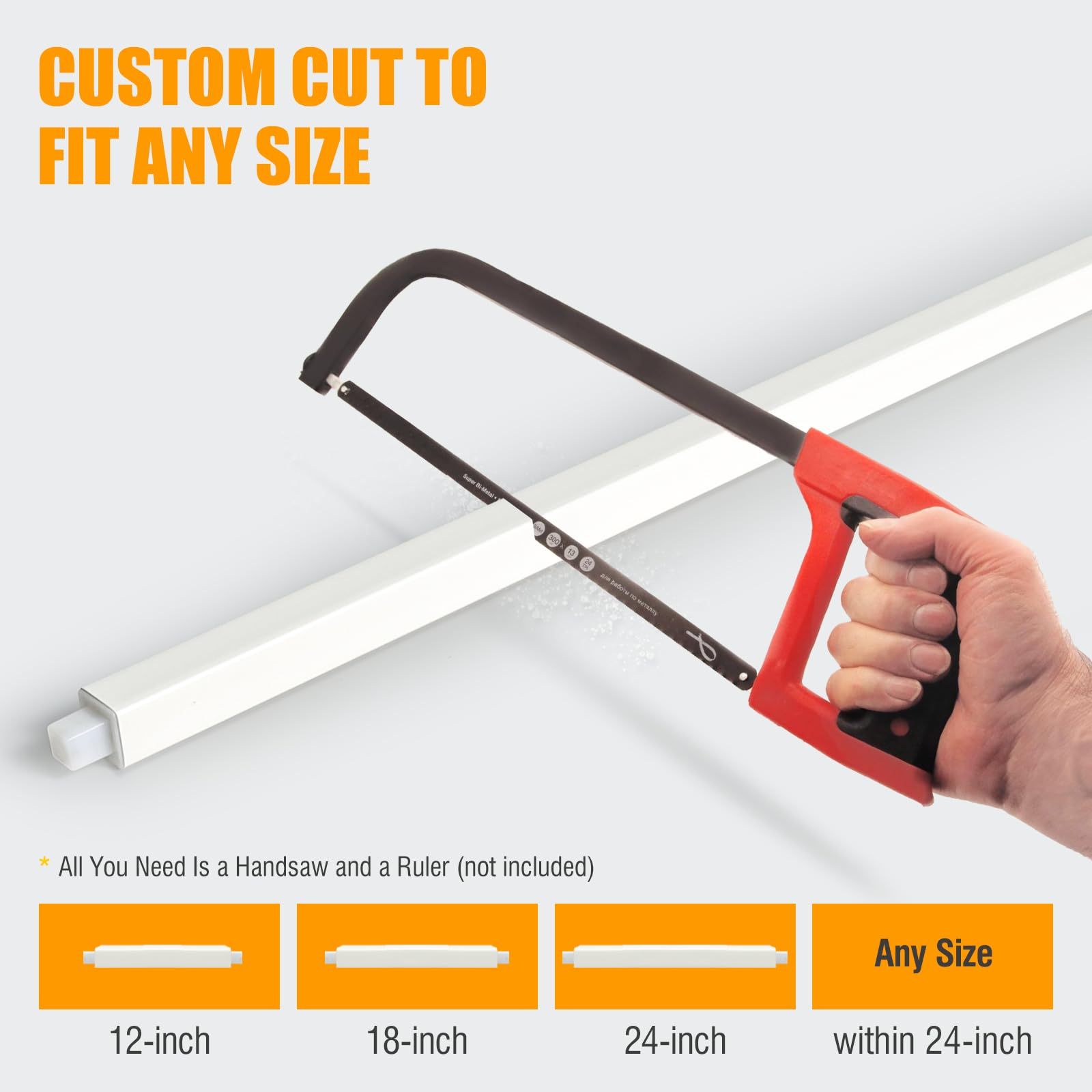 AIMAIAIMAI 24 Inch Adjustable Towel Bar - Spring Loaded Plastic Rod for Ceramic Holders, White, Model S4401