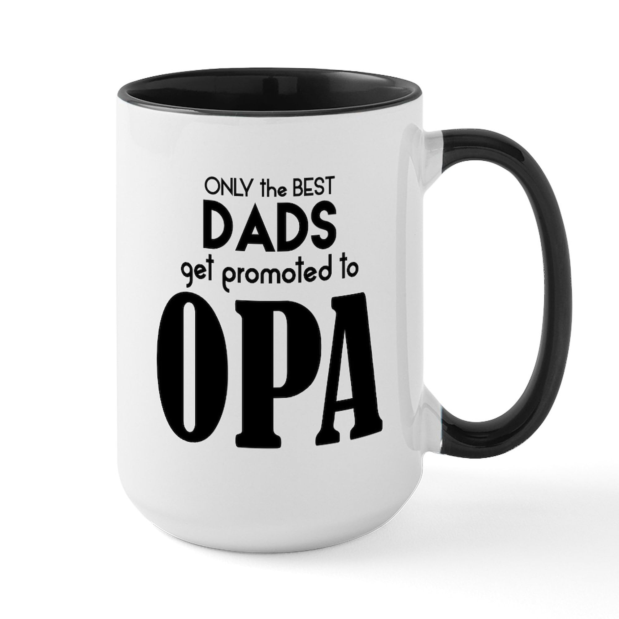 CafePress BEST DADS GET PROMOTED TO OPA Mugs 15 oz (444 ml) Ceramic Coffee Mug