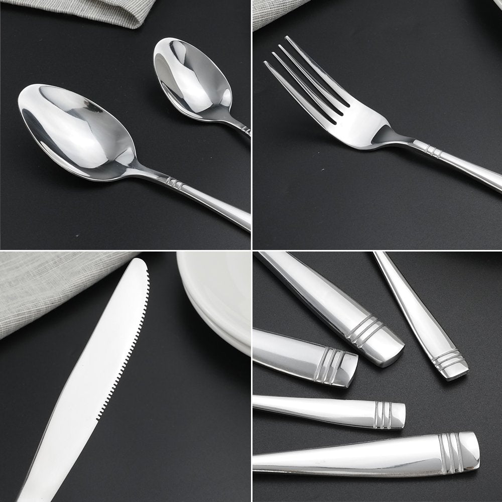 Obstnny Stainless Steel Silverware Service For 6, 30 Pieces