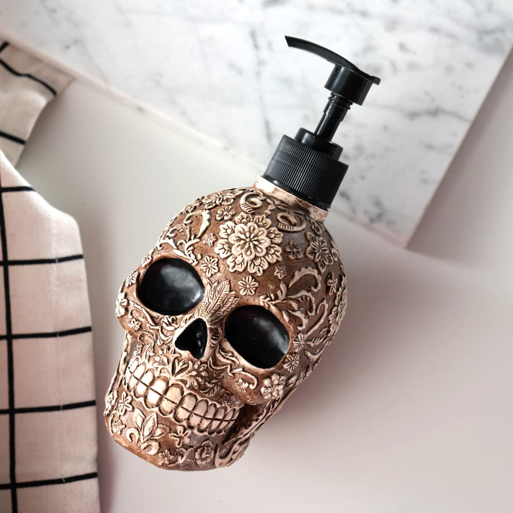 Skull Soap Dispenser With Rust Proof Pump, Refillable Liquid Hand Lotion Bottle For Bathroom, Bedroom And Kitchen(New Upgrade Pu