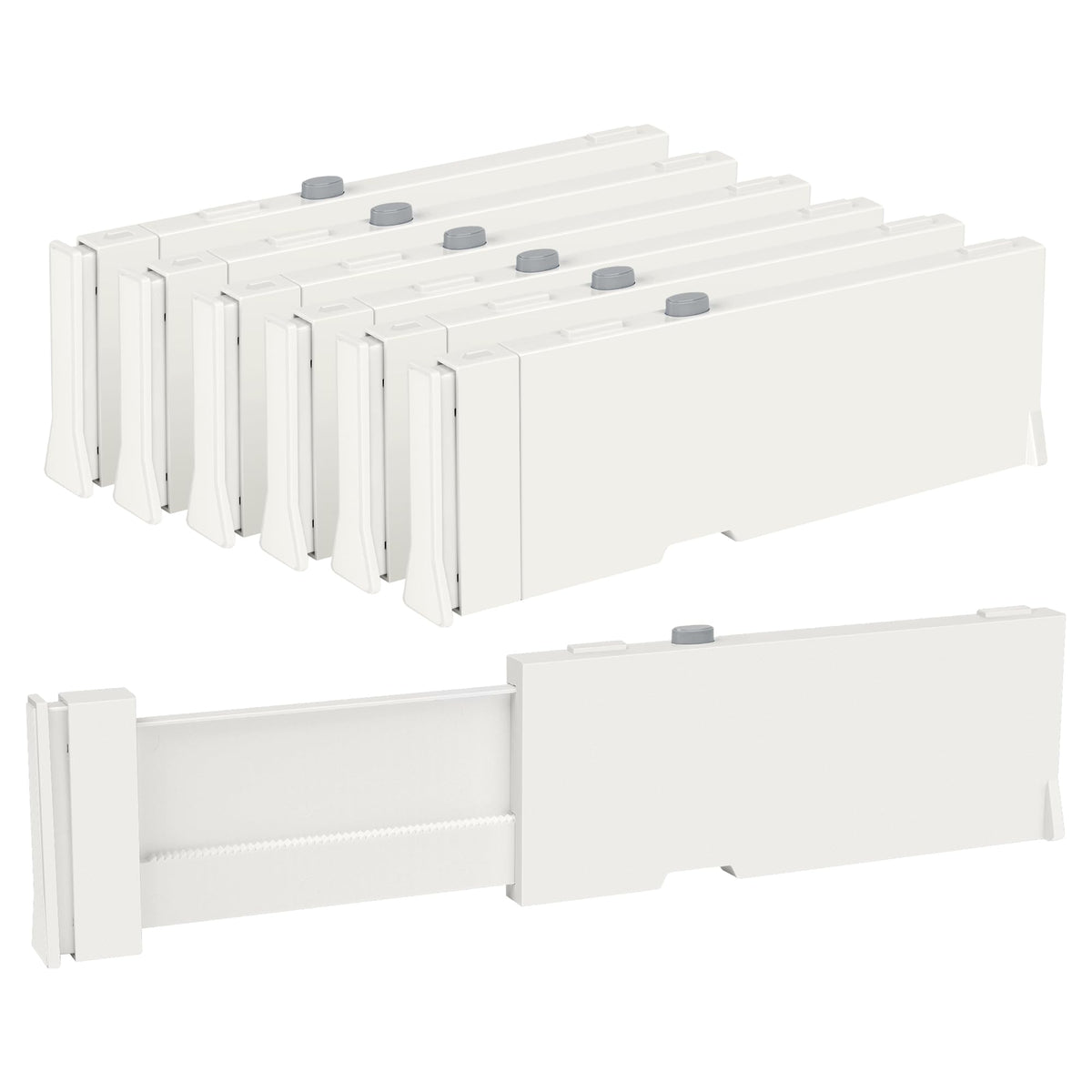 Vtopmart Drawer Dividers for Clothes 6 Pack, Adjustable 4'' High Expandable from 11.6''-17'' Dresser Drawer Organizer, Plastic D