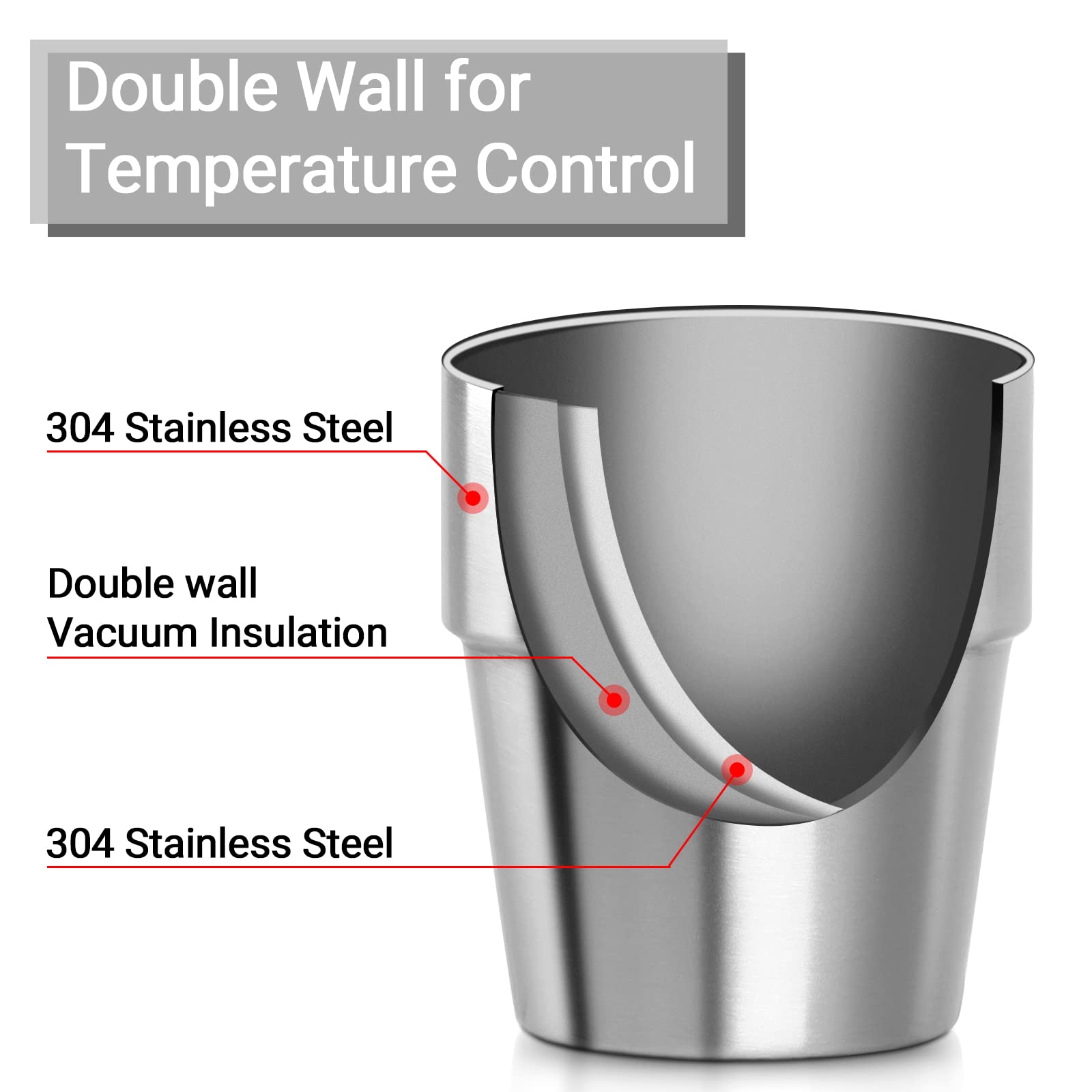 Beasea Stainless Steel Insulated Cup, 10 Oz Stackable Stainless Steel Cups Set Of 4, Small Metal Cup Double Wall Vacuum Insulate