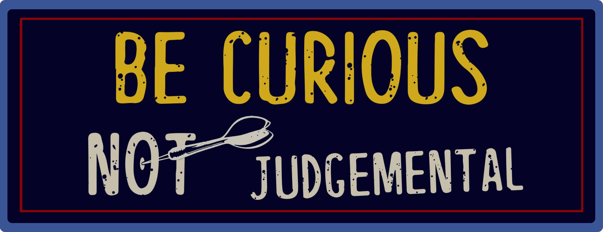 Flinelife Be Curious Not Judgemental Sign, 16 x 6, Be Curious Motivational Wall Art Decor - Perfect for Fans