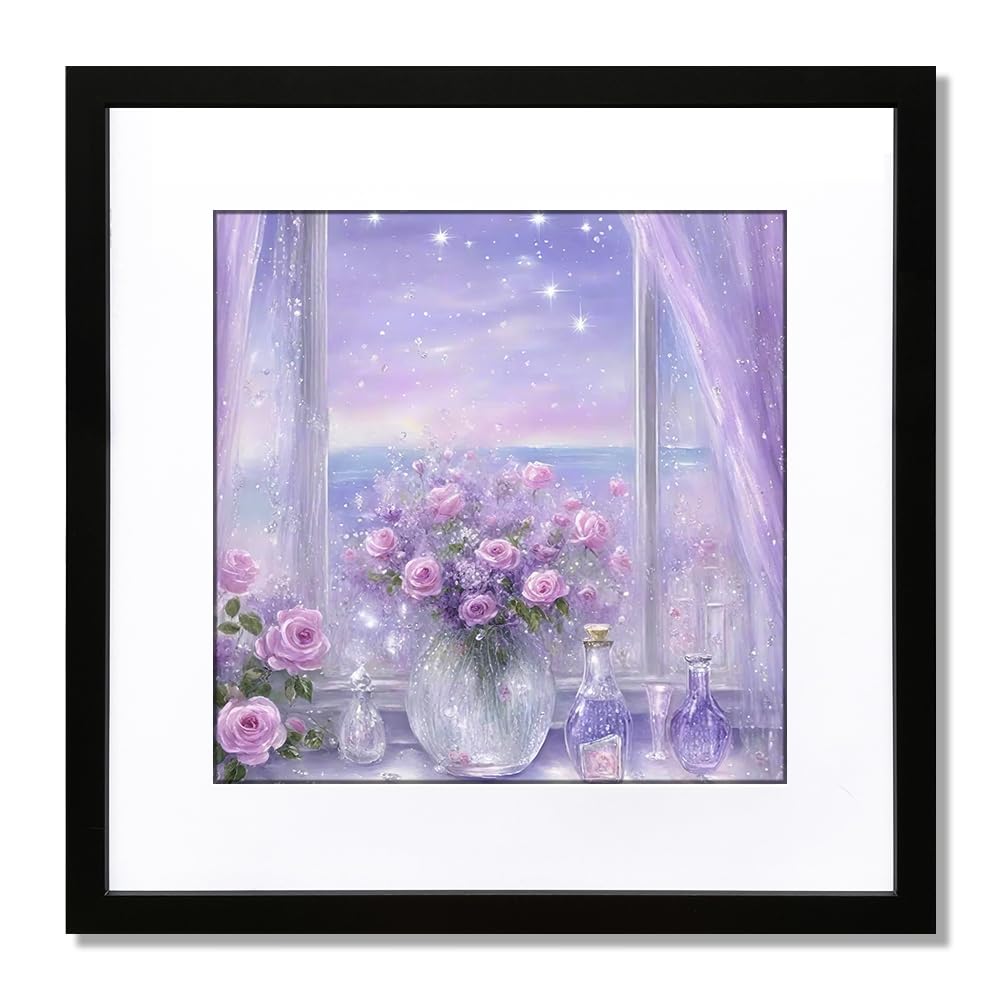 THREELOVE 24x24 Frame Black, Display Picture 20x20 with mat or 24x24 Without mat, Photo Poster Picture Frame Wall Mounting Home 