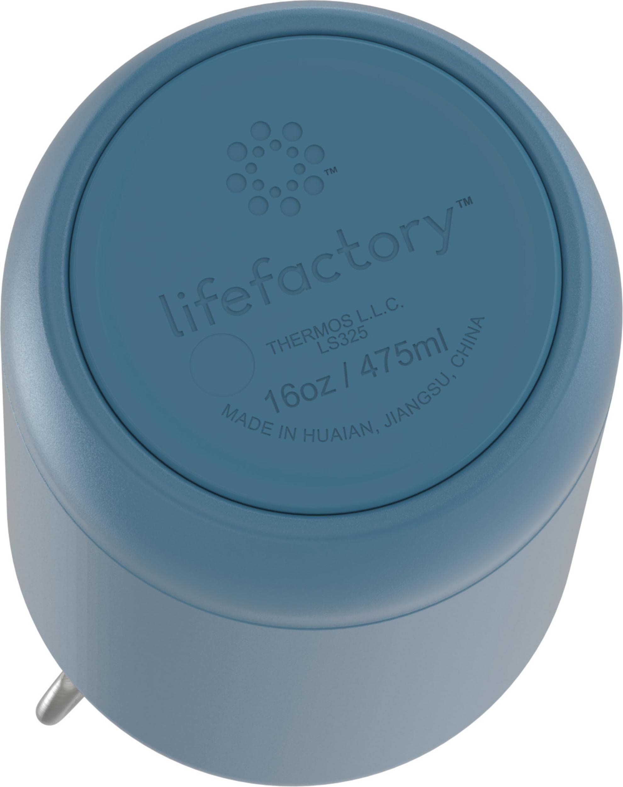 Lifefactory 16-Ounce Stainless Steel Vacuum-Insulated Sport Bottle  Dark Denim