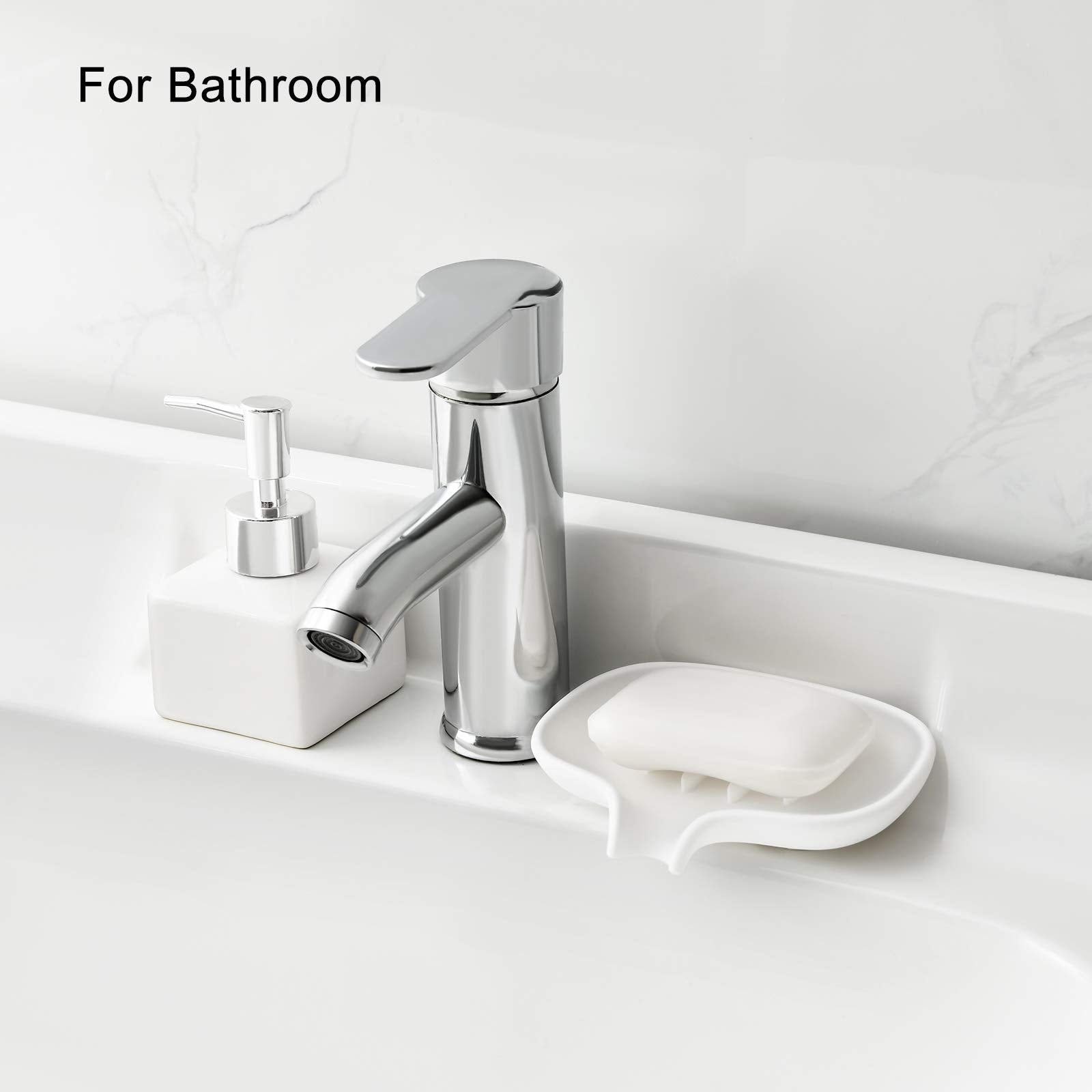 Subekyu Silicone Soap Dish For Bathroom,Bar Soap Holder For Shower With Draining Tray, Waterfall Soap Tray For Kitchen Sink, Set