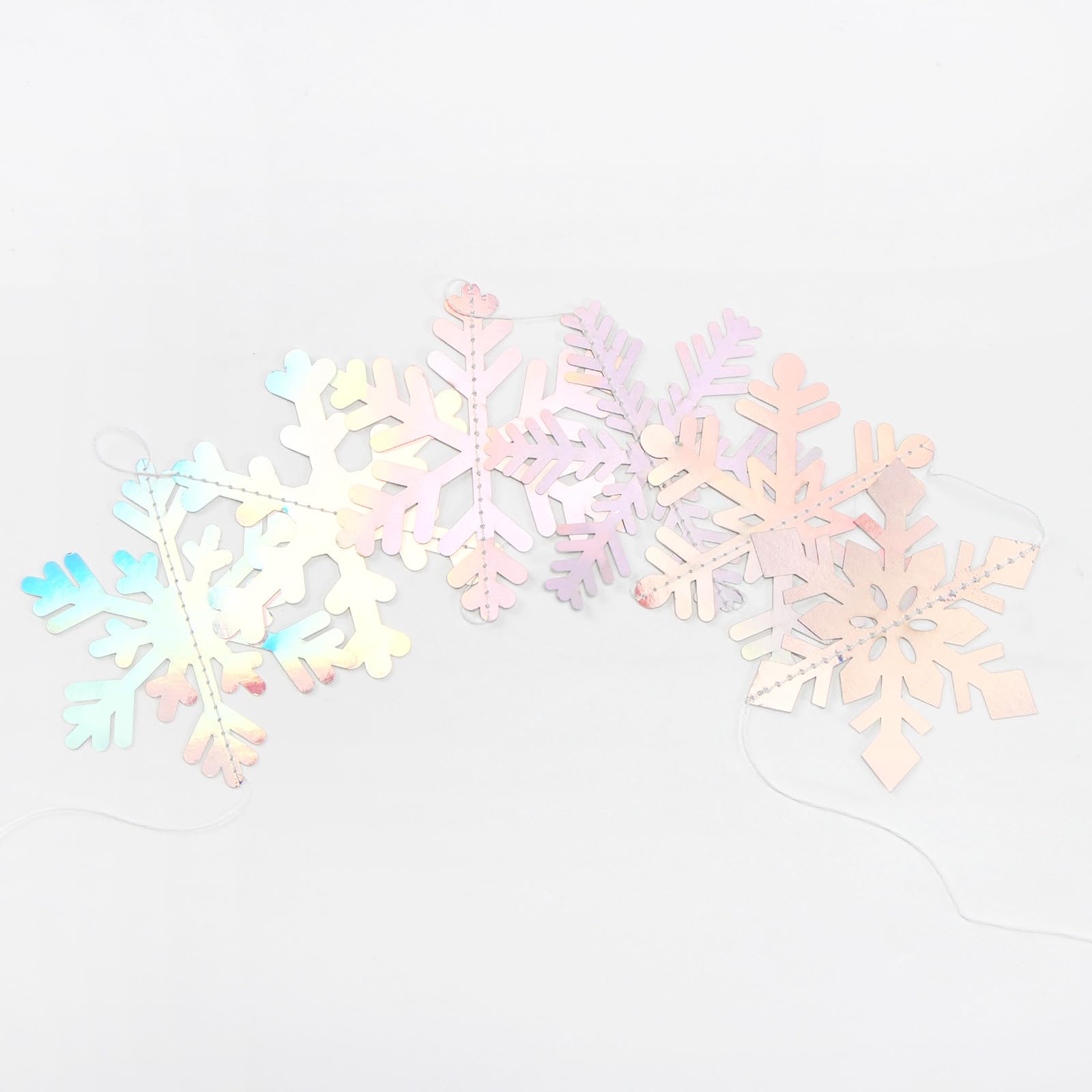 Iridescent-Holographic Snowflake-Snow Christmas Party-Decorations Garland - 6pcs Winter Girl Frozen Birthday New Year Hanging De