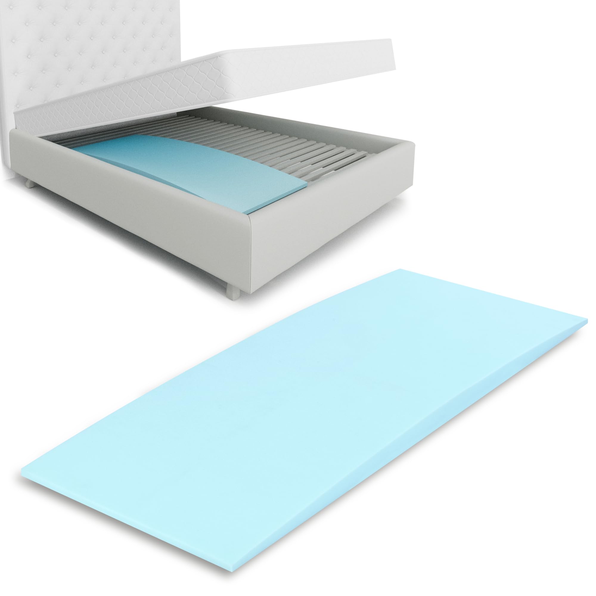 Tromlycs Mattress Sagging Support Under Firming Pad 40D High Density Foam Cushion Fix Sag Mattress Helper 60X24X2