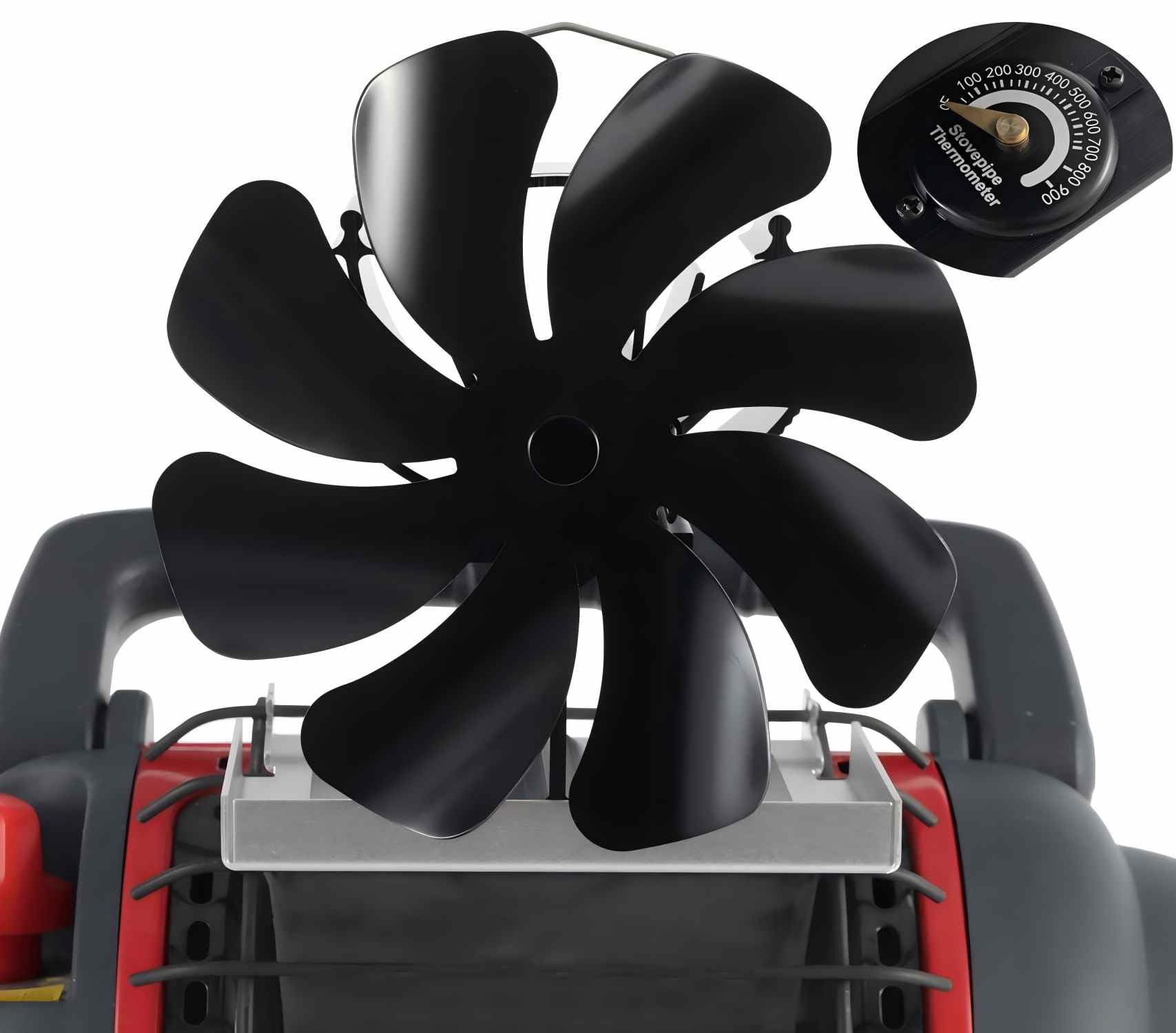 VODA Wood Stove Fan 8 Blades Heat Powered Activated Thermal Fans (Bracket Included), Non Electric Fireplace Fan Thermo Fan for W