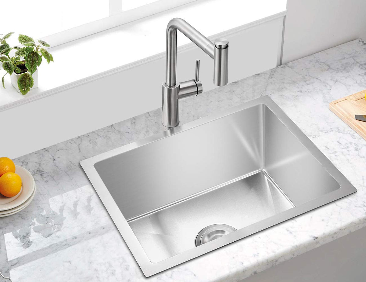 Rovate 19.6-Inch Undermount Kitchen Sink Single Bowl, 304 Stainless Steel Kitchen Sink, Small Kitchen Bar Prep Sink
