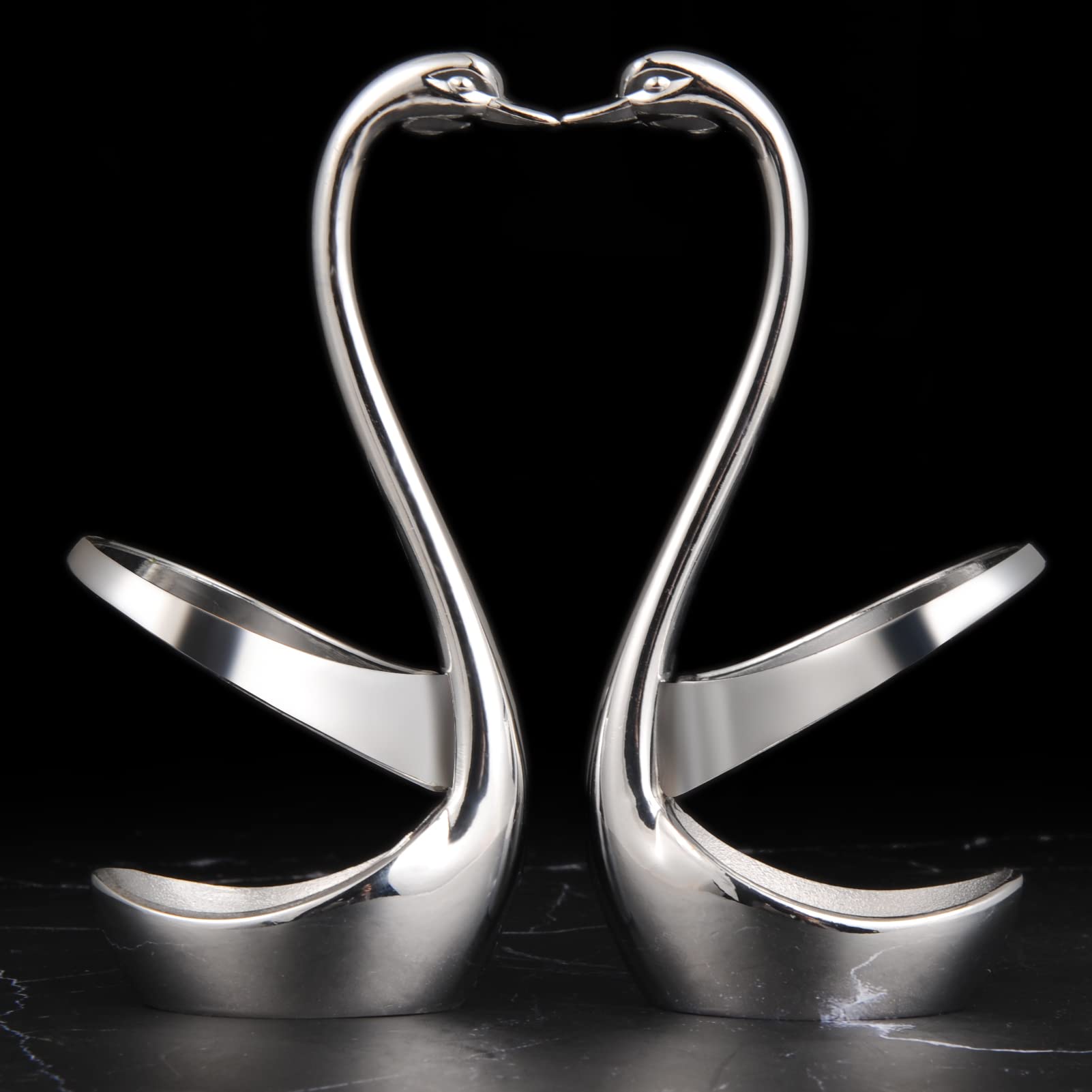 Ansaw Elegant Small Silver Swan Base Holder For Coffee Bar & Dining, Perfect For Wedding & Entertaining Table Decor