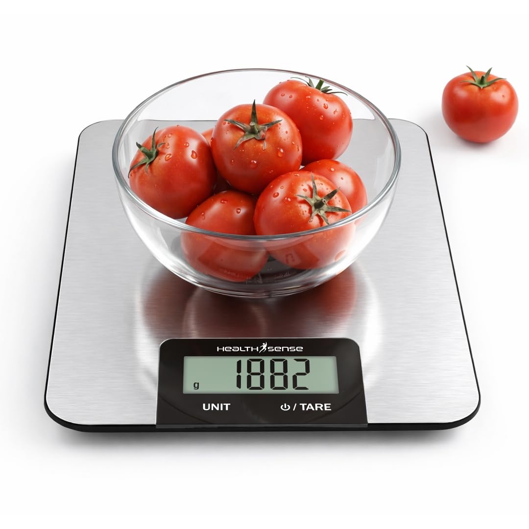 Healthsense Smart Kitchen Weighing Machine For Food | Digital Kitchen Scale For Home With High-Precision Sensors, Tare Function,