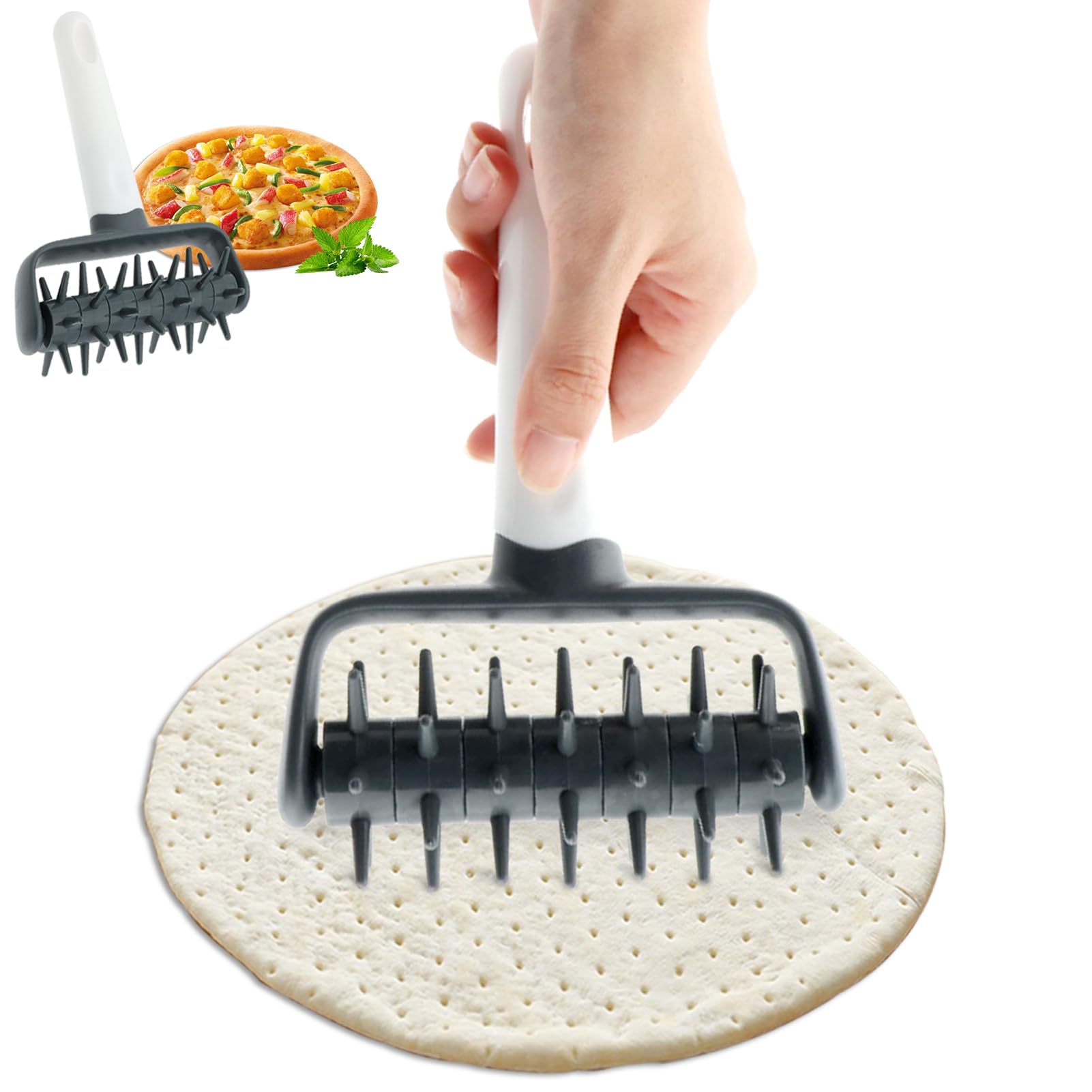 Pizza Dough Docker,Pastry Roller with Spikes Prevents Air Bubbles Time Saver Baking Tool for Baking Dough Pizza Pies Pastries an