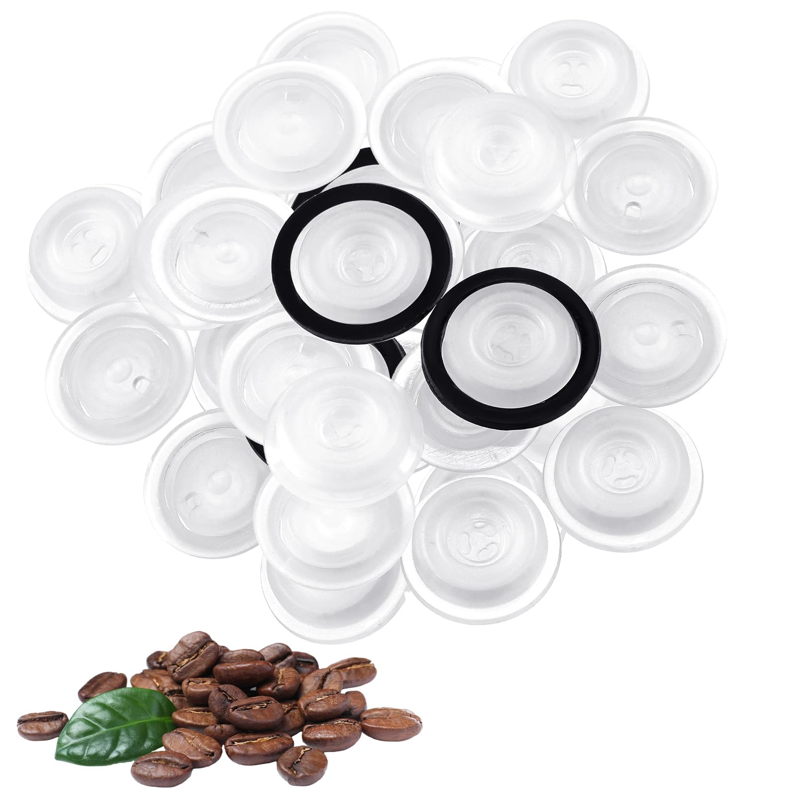 Tondiamo 22 Pcs Co2 Valve Filter Set Replacement for Coffee Canisters Airtight with 2 Rubber Rings, Degassing One Way Breather f