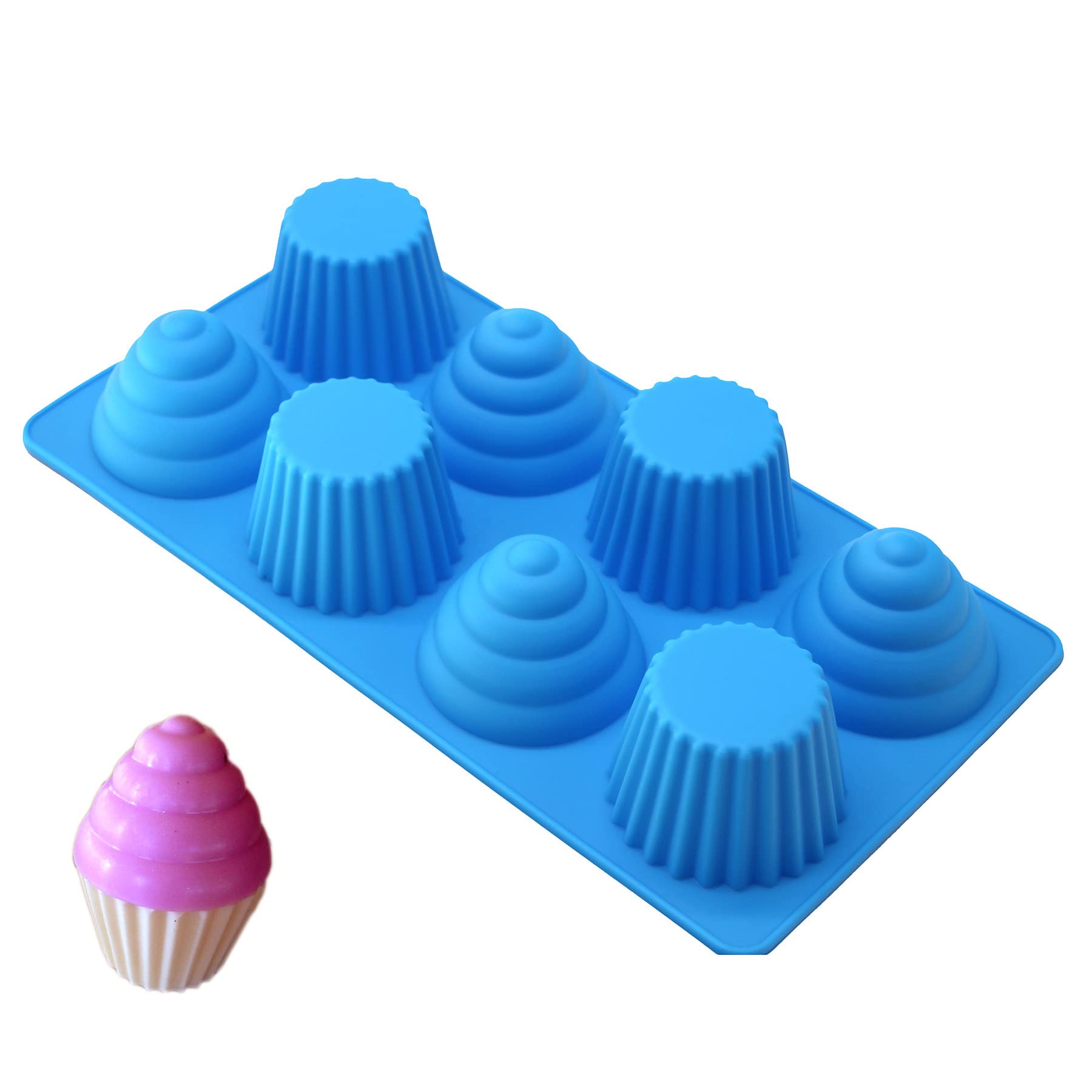 X-Haibei Great Ice Cream Cone Cupcake Soap Pan Bakeware 8-Cavity Tray