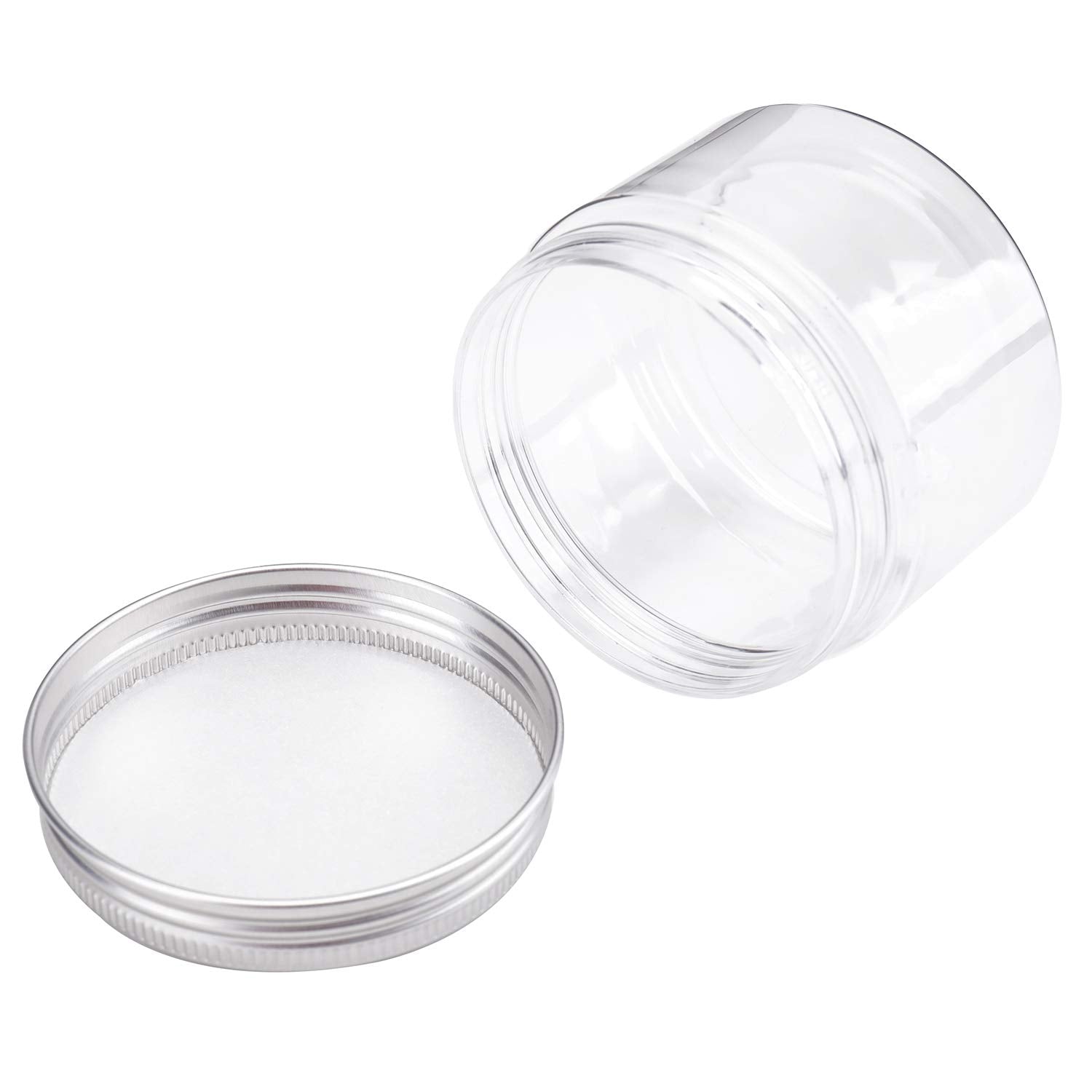 Bekith 20 Pack 4 Ounce Clear Plastic Storage Jars Containers With Screw-On Lids, Refillable Bpa Free Small Round Slime Container