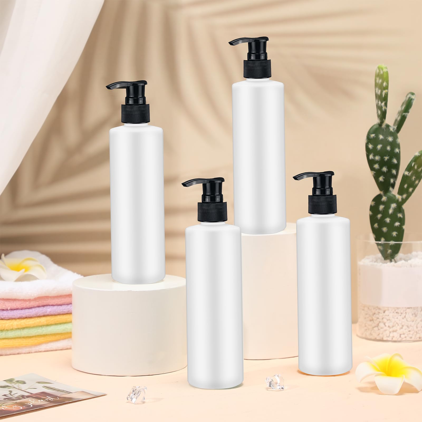 20 Pcs Plastic Pump Dispenser Bottle 8 oz Refillable Plastic Pump Bottles Bulk Pump Bottle Lotion Container Travel Lock Empty Lotion Bottles for Shampoo Massage Oil Dispensing Lotions