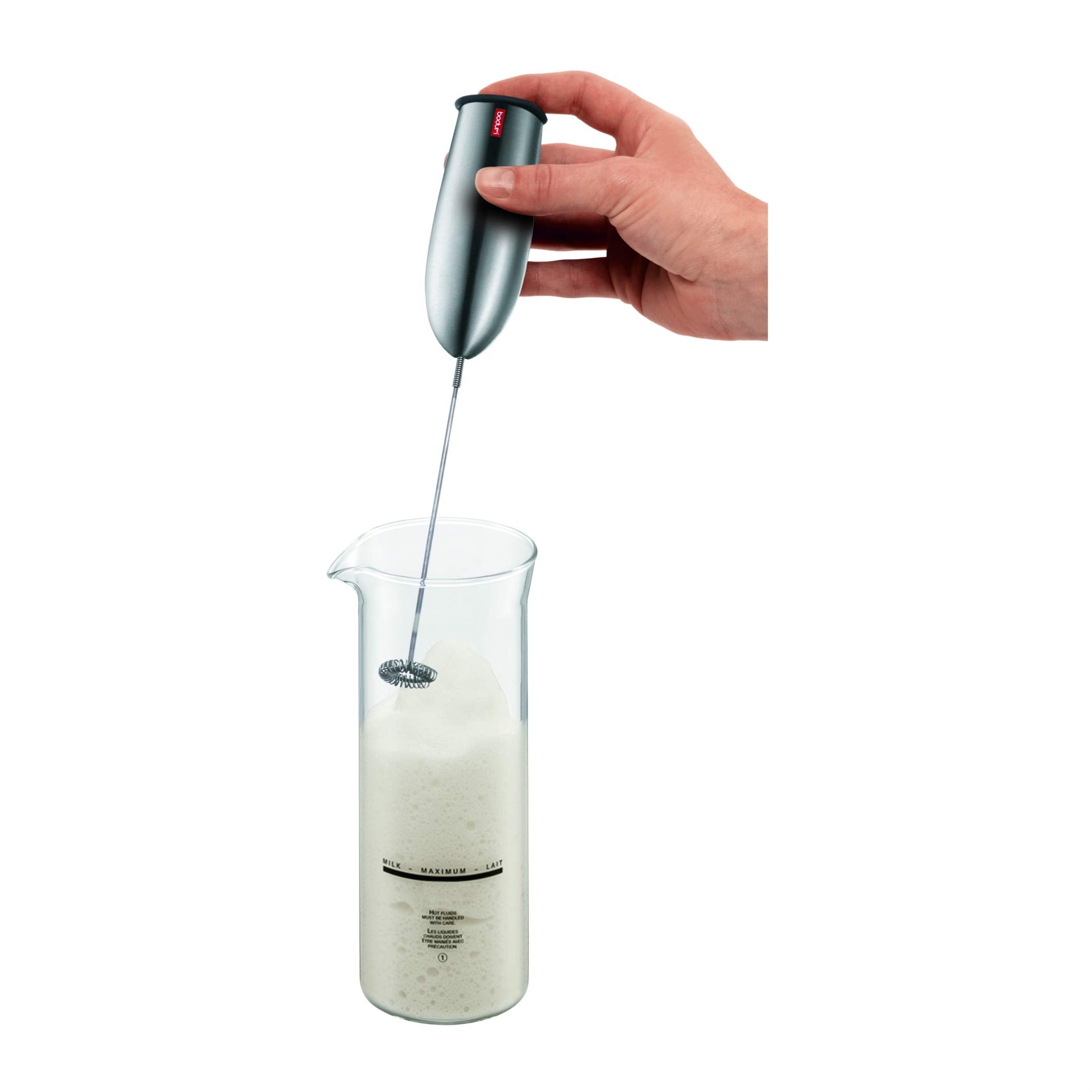 Bodum Schiuma Battery Operated Milk Frother For Coffee Lattes, Hot Chocolate, Mocha, Cappuccino, Black