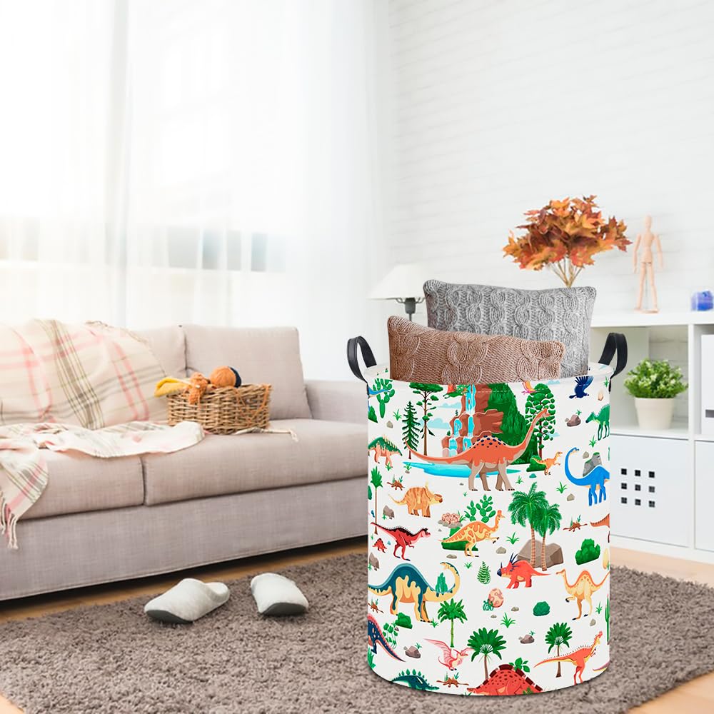 Clocor Large Laundry Basket,Waterproof Nursery Hamper,Collapsible Fabric Storage Container,Room Decor,Gift Basket(Ancient Dinosa