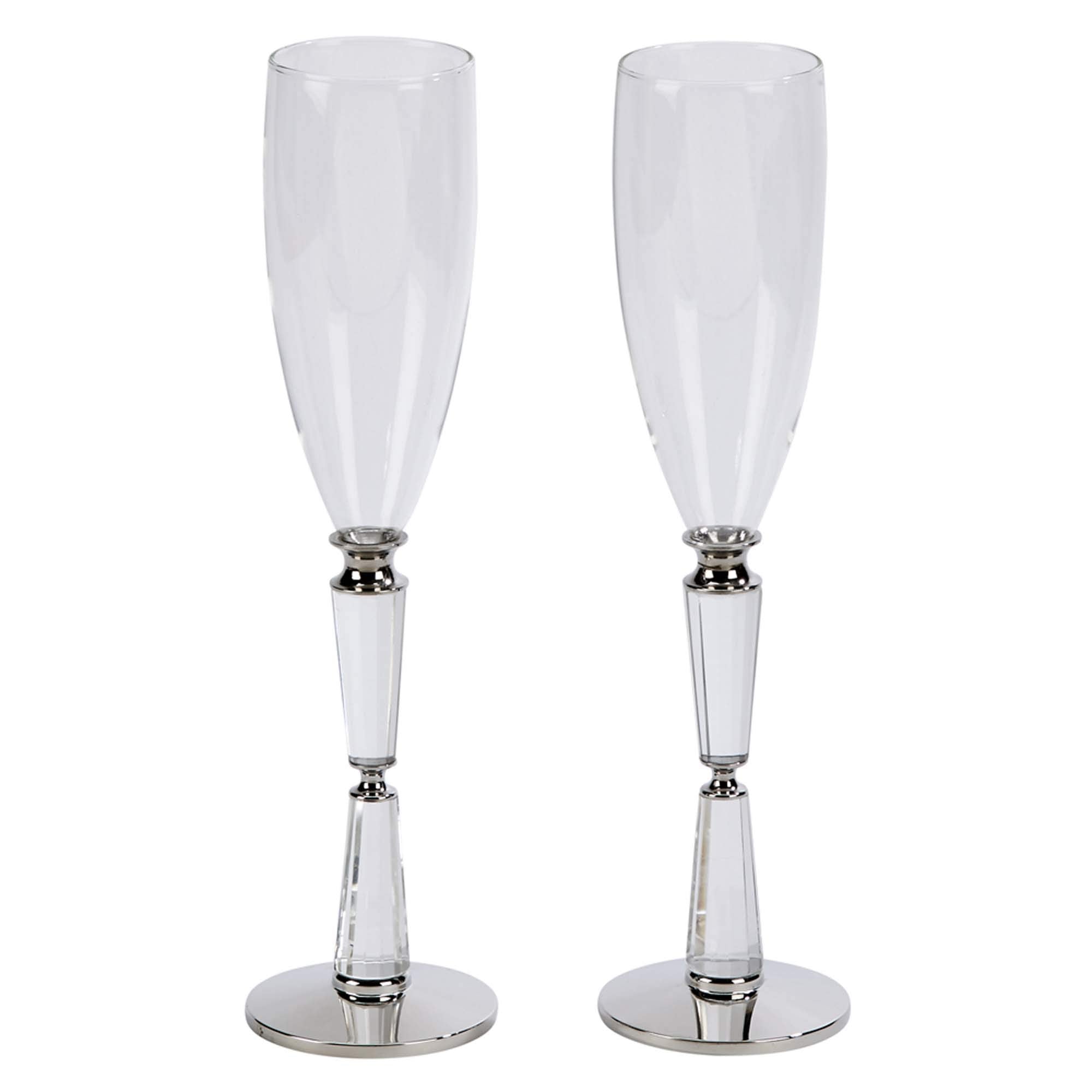 Facet Toasting Flutes - Set Of 2