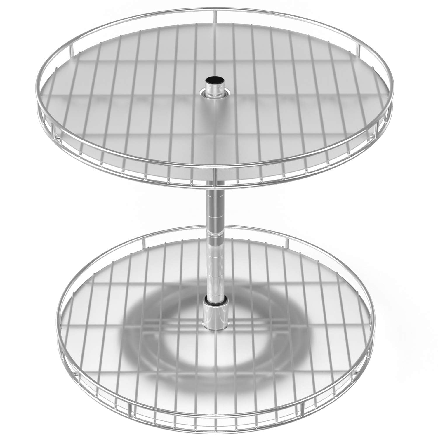 2 Tier Lazy Susan Large Shelf For Kitchen 13 Inch,Tall Height Adjustable Turntable Spice Rack Spinner Cabinet Organizers And Sto