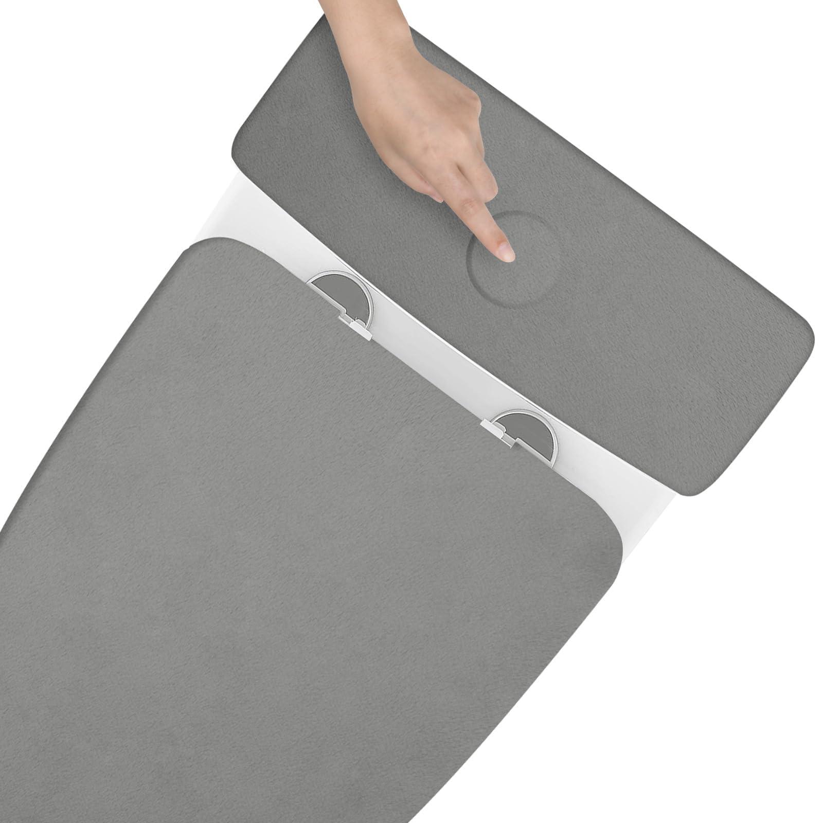 Toilet Lid Cover And Toilet Tank Lid Cover Replacement Toilet Cover With Elastic Bottom For Bathroom Decor Accessories (Light Gr