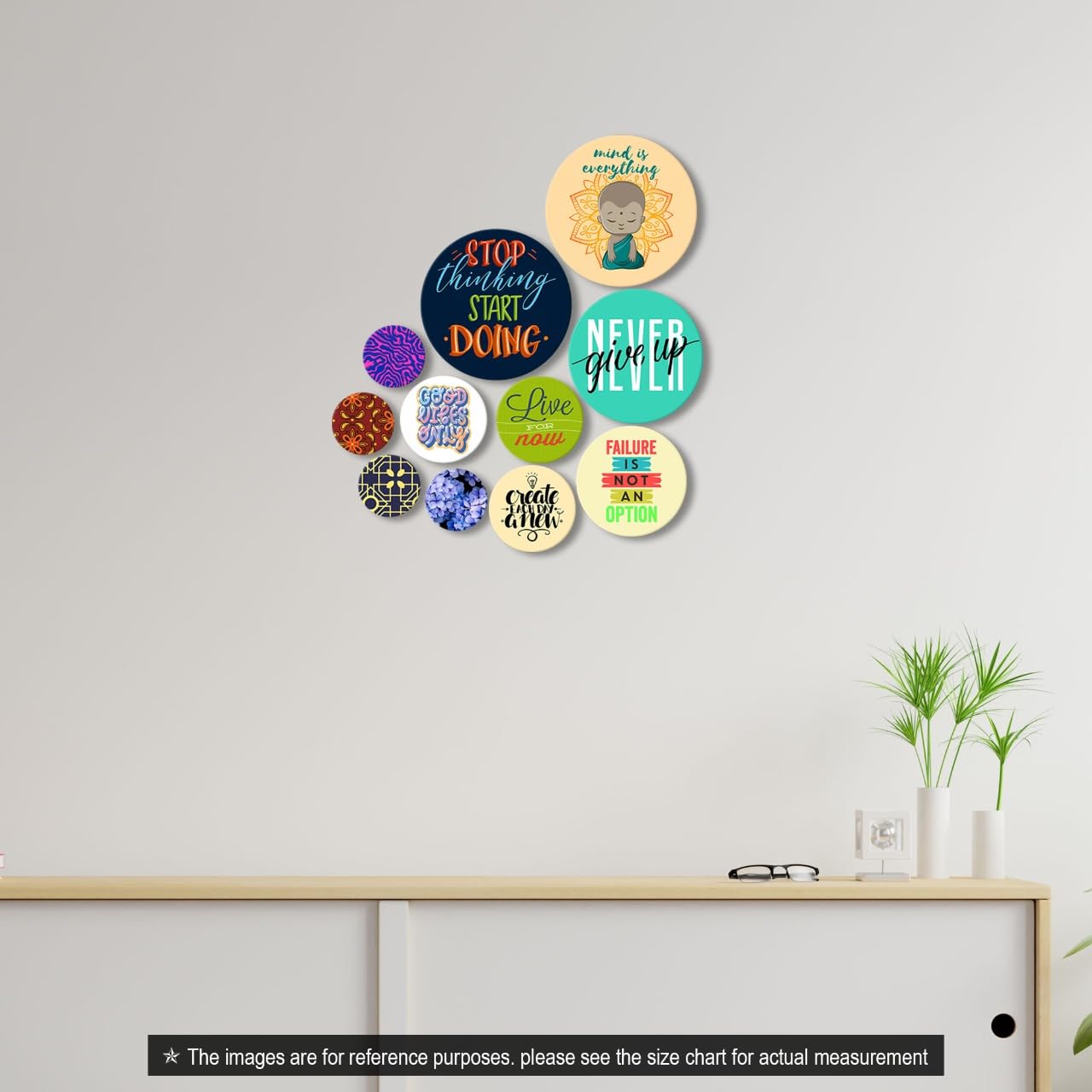 It2M Wooden Wall Decor Set Of 11 Multicolour - Spw9