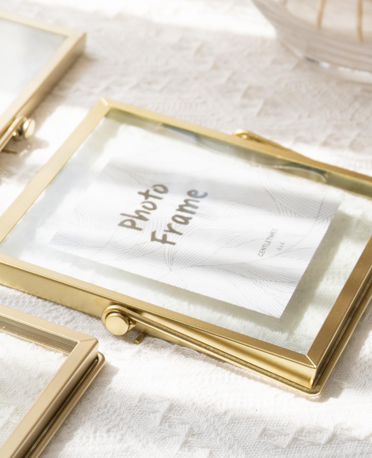 AceList Picture Frame Set of 2 for 8x10 Picture - Gold Metal Floating Photo Frame with Glass Cover - 10x12 Frame Gold Picture Fr