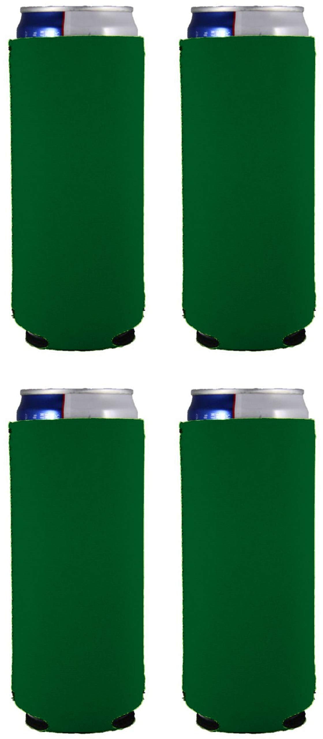 Blank Neoprene Slim Can Coolie (4 Pack, Kelly Green)