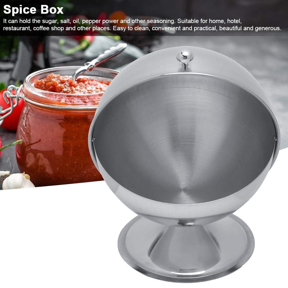 Fdit Stainless Steel Spice Condiment Seasoning Jar Box With Swivel Cover Salt Sugar Container For Kitchen Cooking Tools
