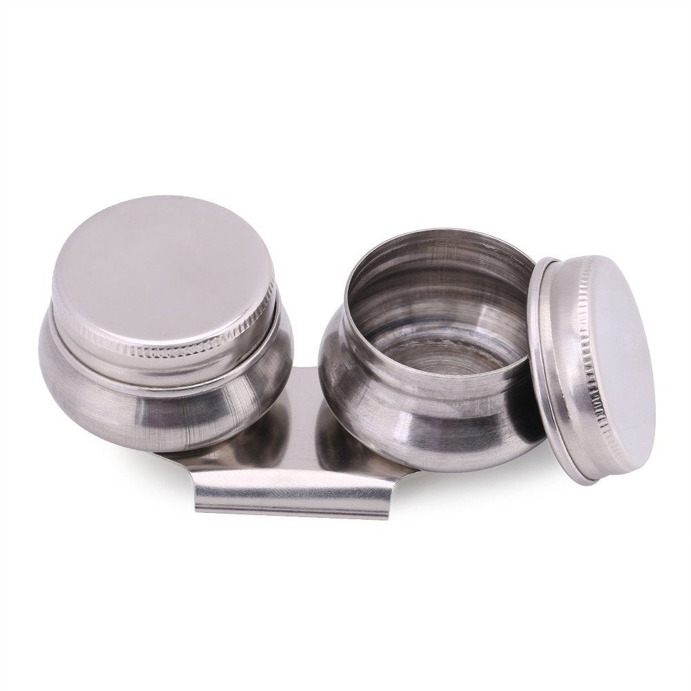 Bordstract Oil Painting Double Cup With Lid, Double Dipper Cup L*H 9.4Cm* 3Cm Lid Diameter 4Cm Bottom Has Sturdy Clip