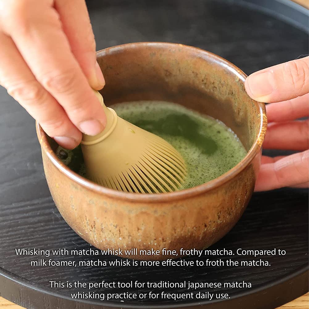 Resin Matcha Whisk Chasen Brush Tools For Matcha Green Tea Powder Reusable Powder Whisk Prepare Japanese Matcha Tea (Yellow)