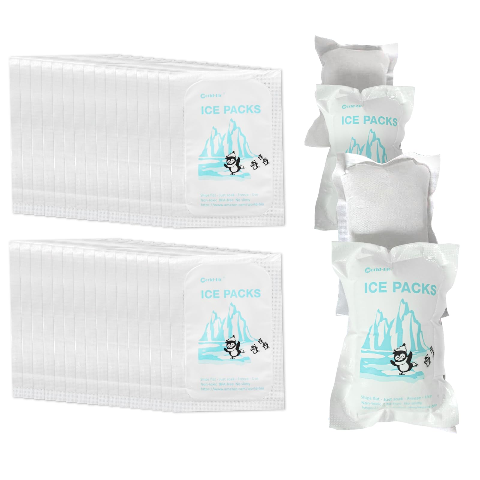 Shipping Ice Packs Reusable Small Dry Ice Pack Sheets 48 Packs, Ice Pack For Shipping Frozen Food Keep Food Fresh Beverage Cold,
