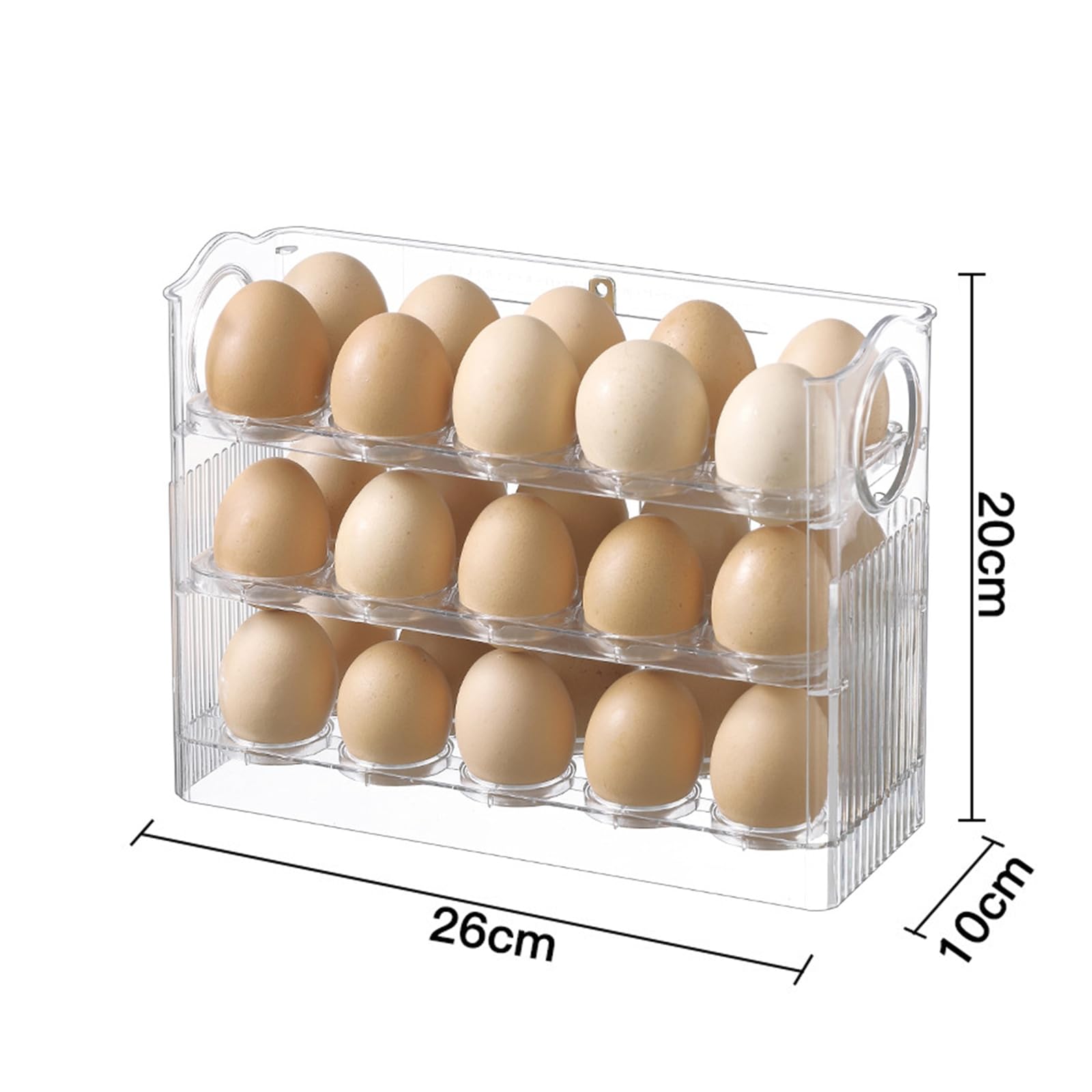 MosQuick 30 Egg storage box for fridge Auto Flip Design egg holder for kitchen egg storage box durable Egg Tray for Fridge Perfe