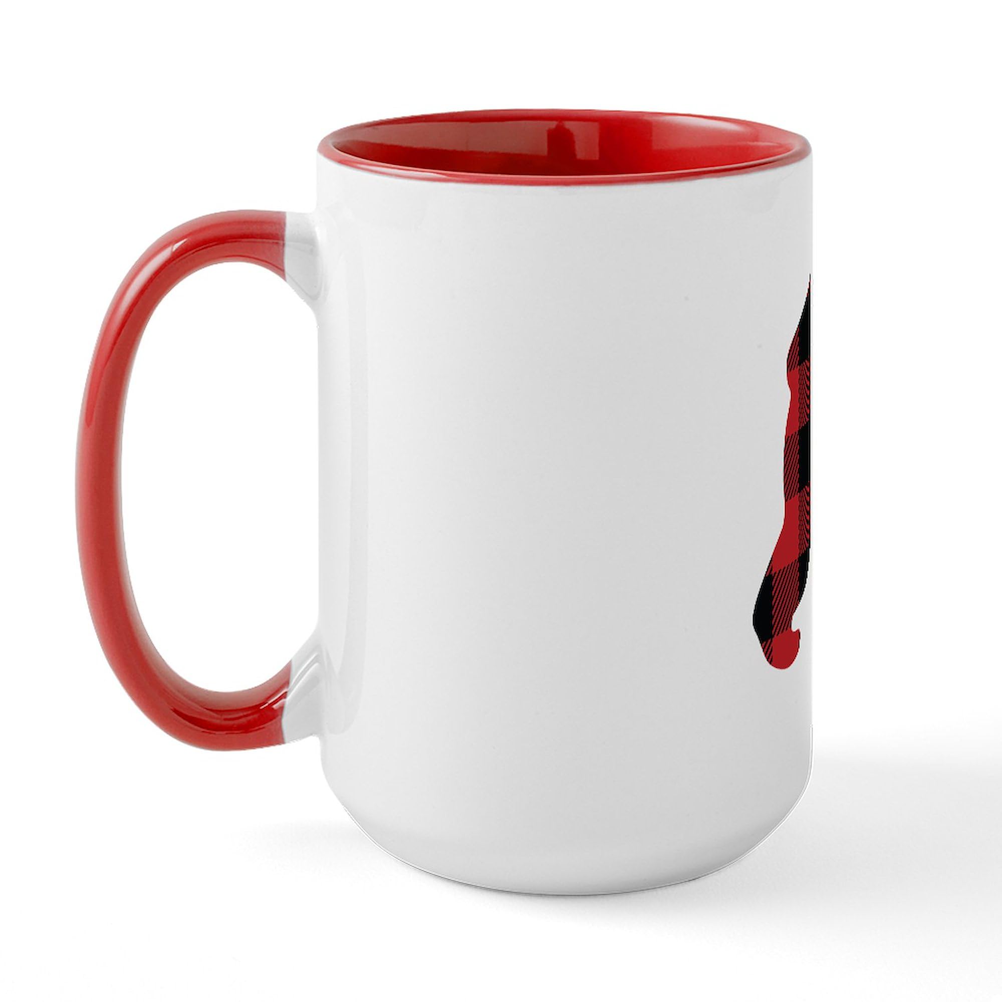 CafePress Buffalo Plaid Bear 15 oz (444 ml) Ceramic Coffee Mug