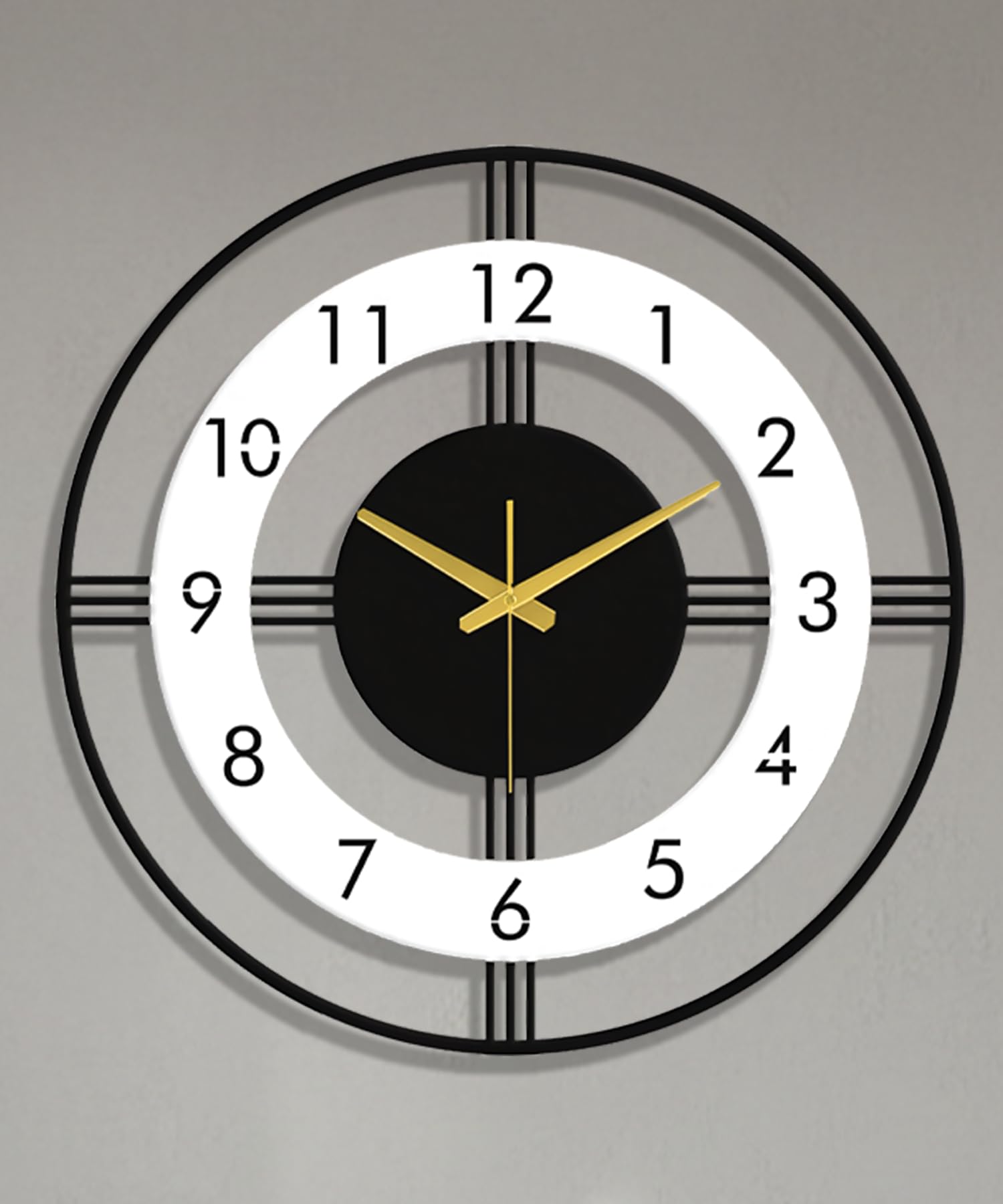 Vissera Designer Metal Wall Clock For Living Room | Latest Antique Stylish Fancy Decorative Big Size Wall Watch For Bedroom, Off