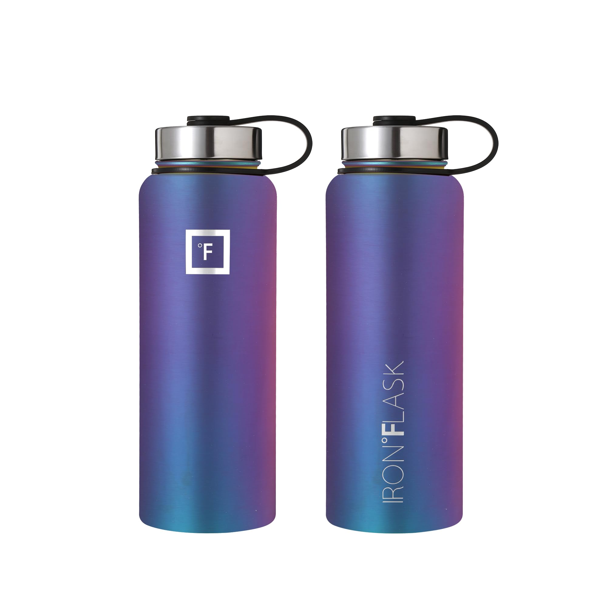 Iron Flask Sports Water Bottle - 3 Lids (Wide Spout Lid), Leak Proof - Stainless Steel Gym & Sport Bottles For Men, Women & Kids