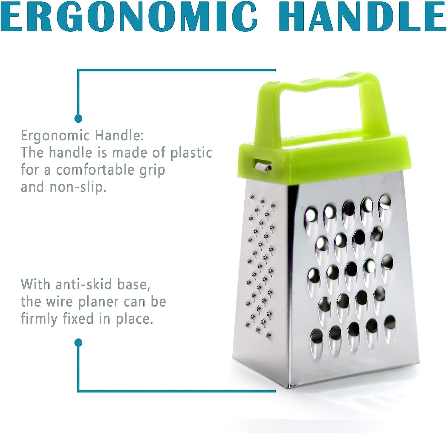 3Pcs Mini Cheese Grater, Professional Box Grater, Stainless Steel With 4 Sides, Small Box Graters For Kitchen Slicer Cheese/Ging
